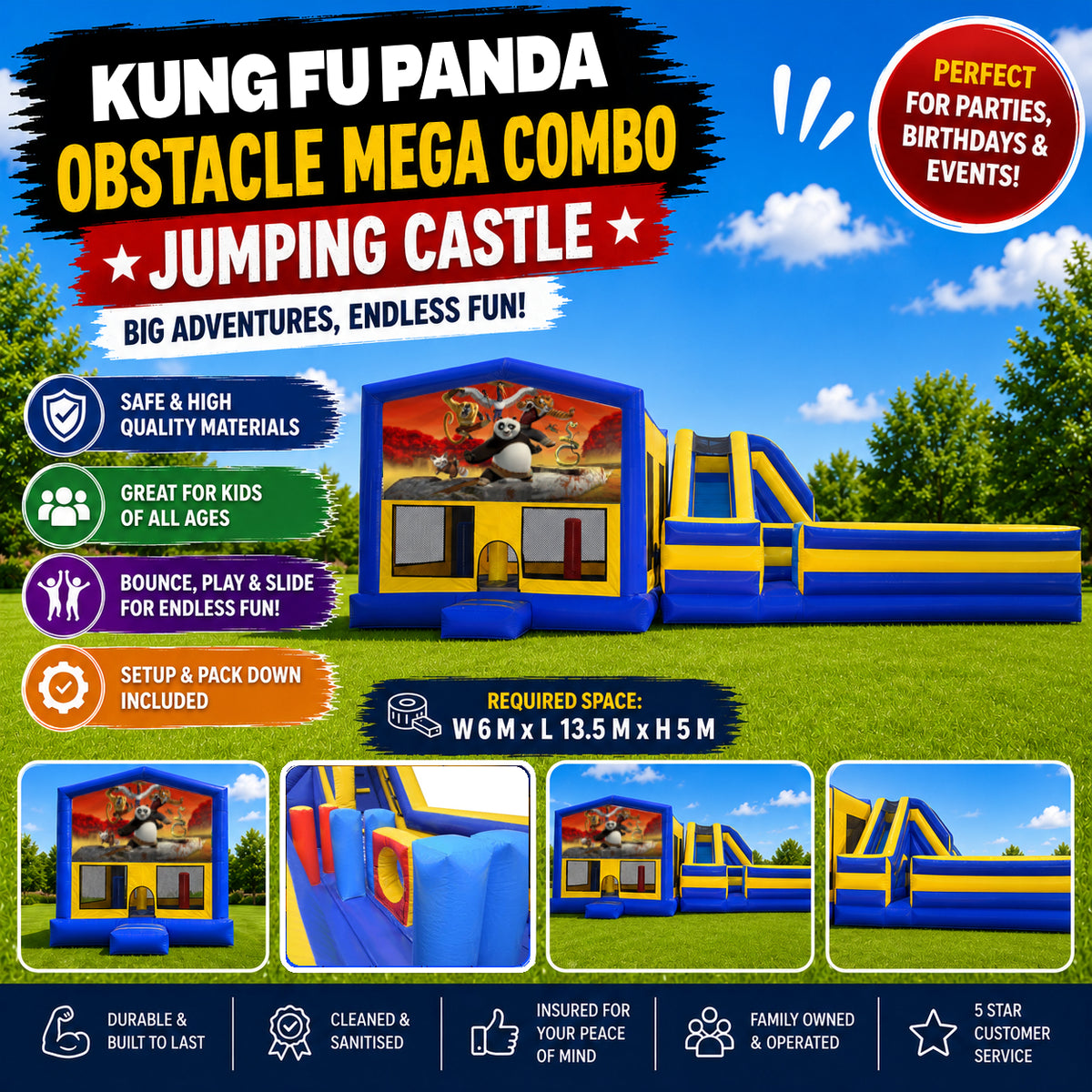 Kung Fu Panda Obstacle Mega Combo Jumping Castle