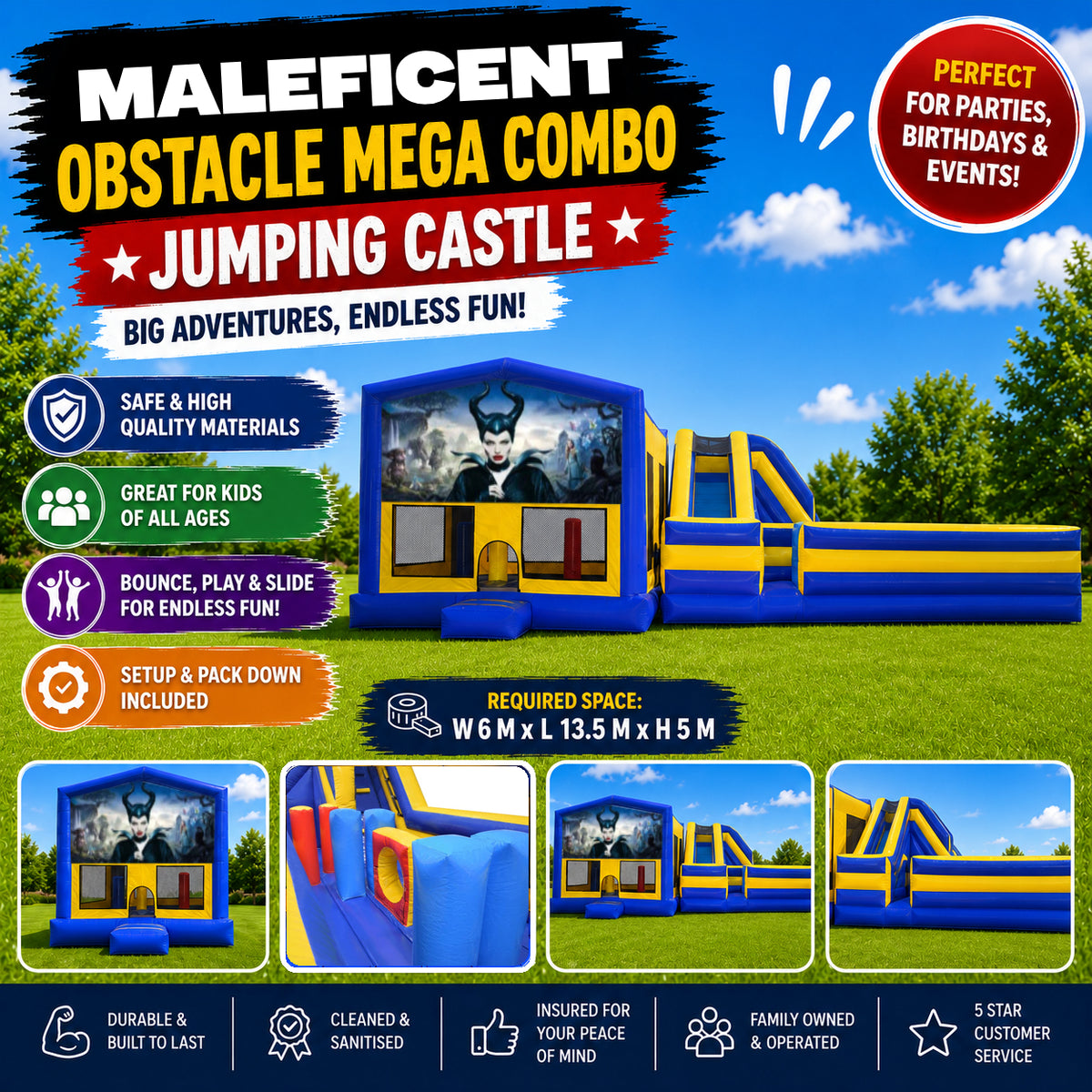 Maleficent Obstacle Mega Combo Jumping Castle