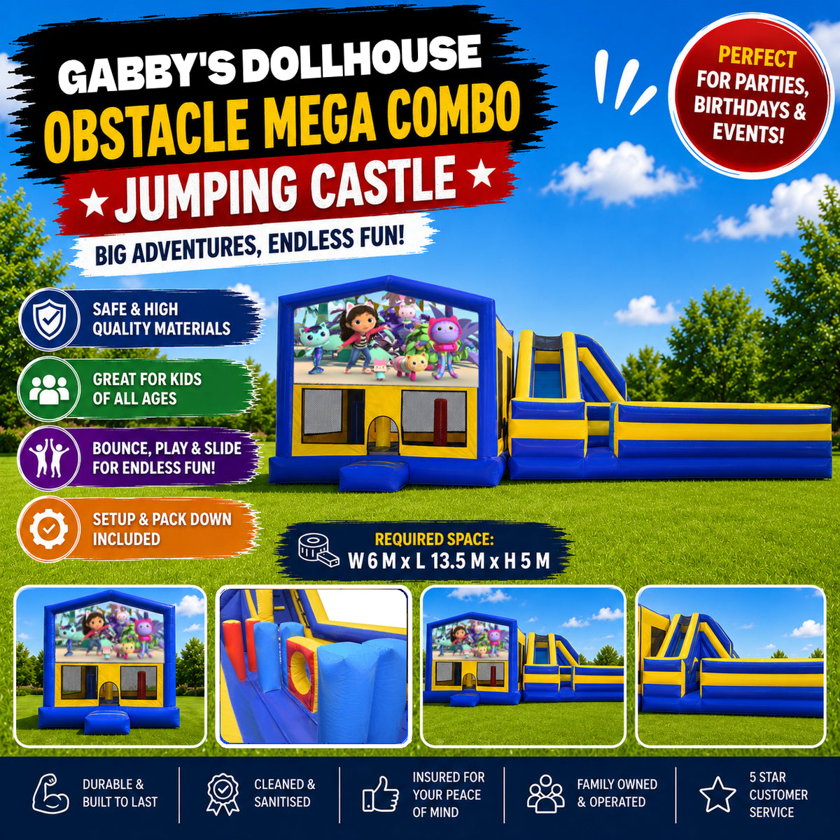 Gabby's Dollhouse  Obstacle Mega Combo Jumping Castle