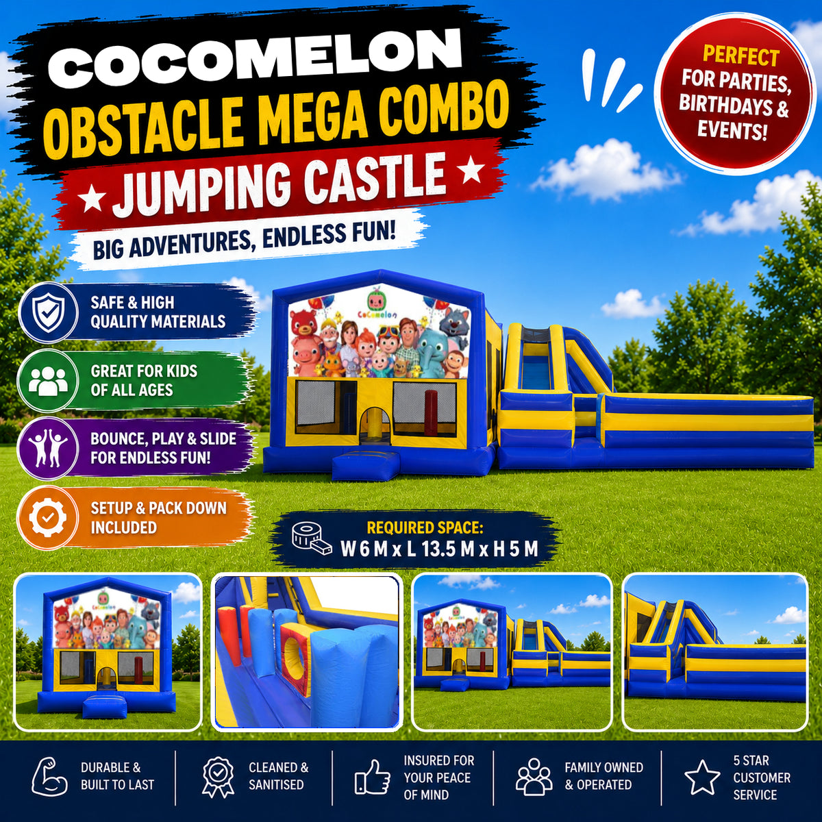 Cocomelon Obstacle Mega Combo Jumping Castle