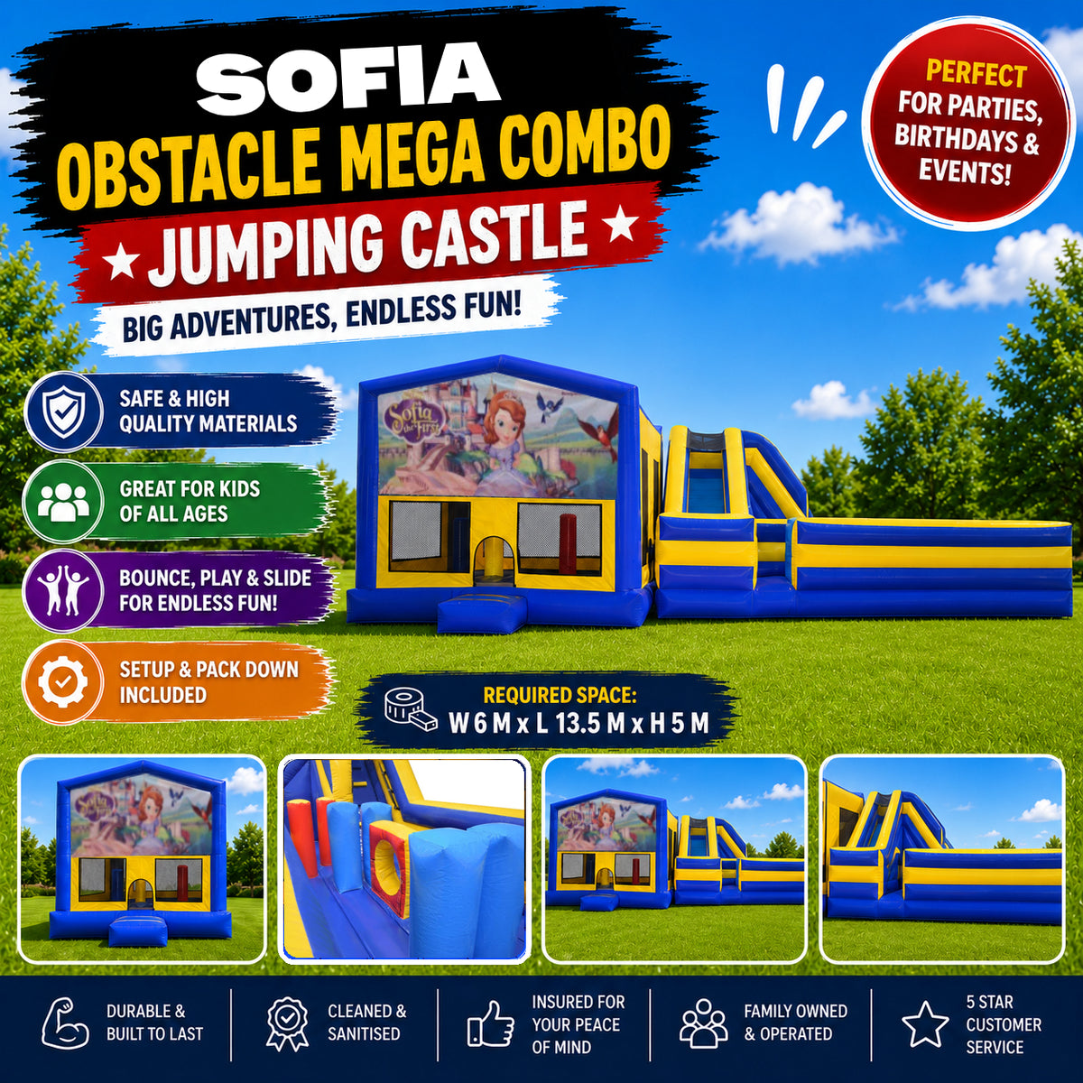Sofia the First Obstacle Mega Combo Jumping Castle