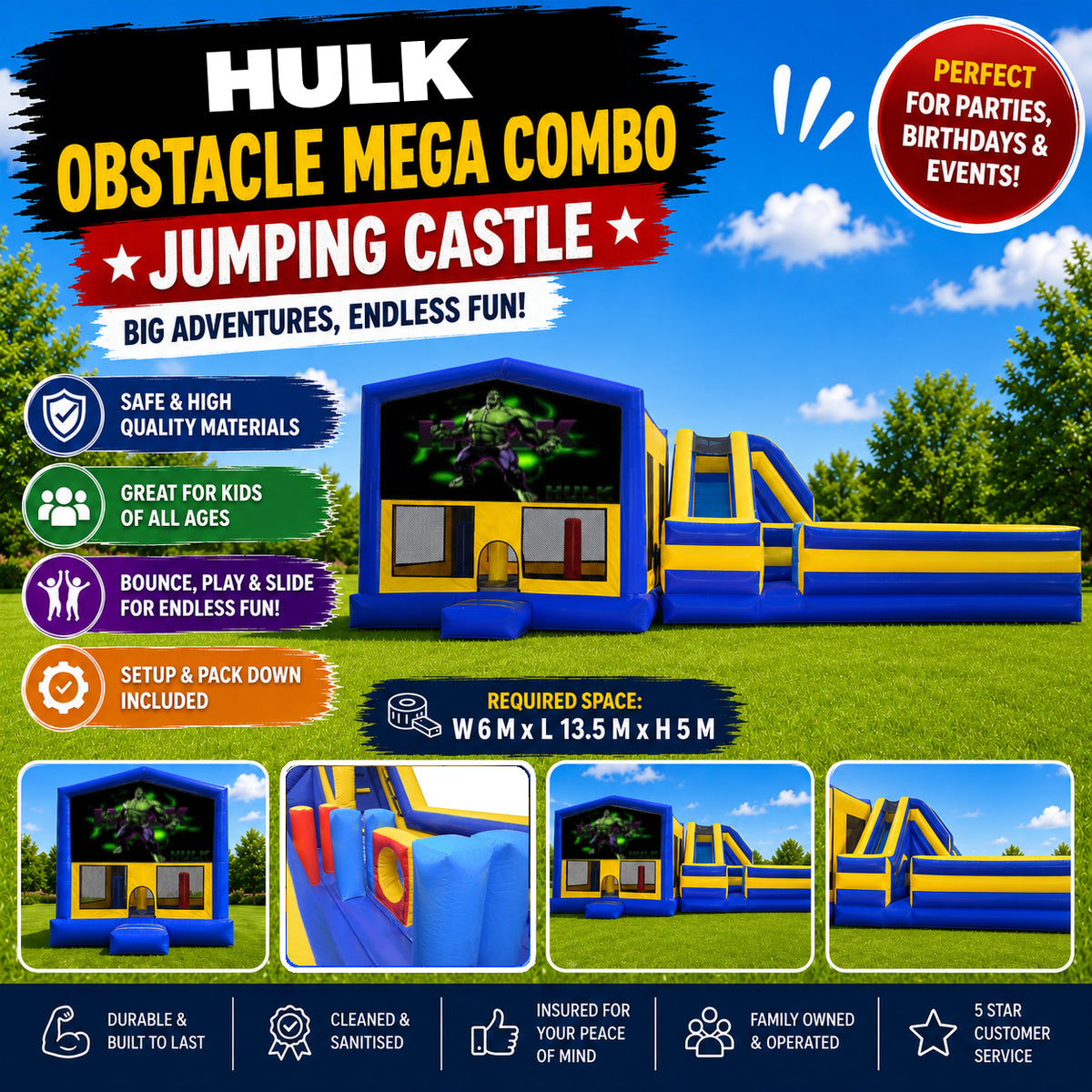 Hulk Obstacle Mega Combo Jumping Castle
