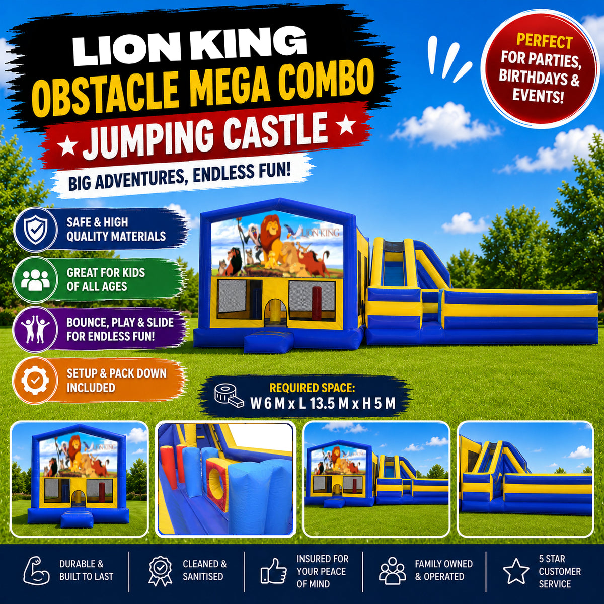 Lion King Obstacle Mega Combo Jumping Castle