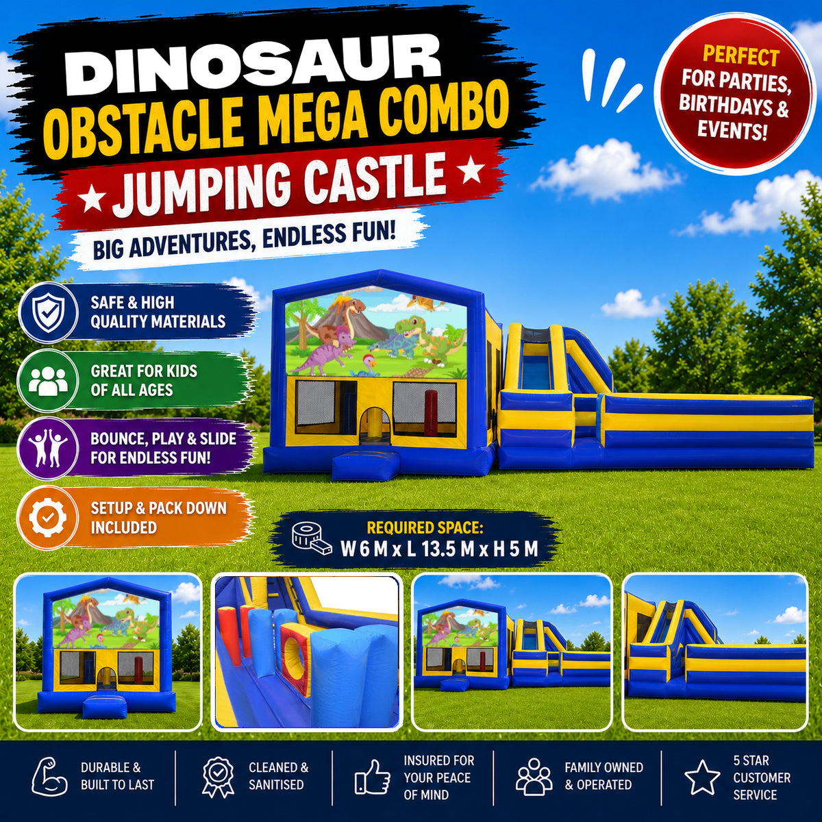 Dinosaur #2 Obstacle Mega Combo Jumping Castle