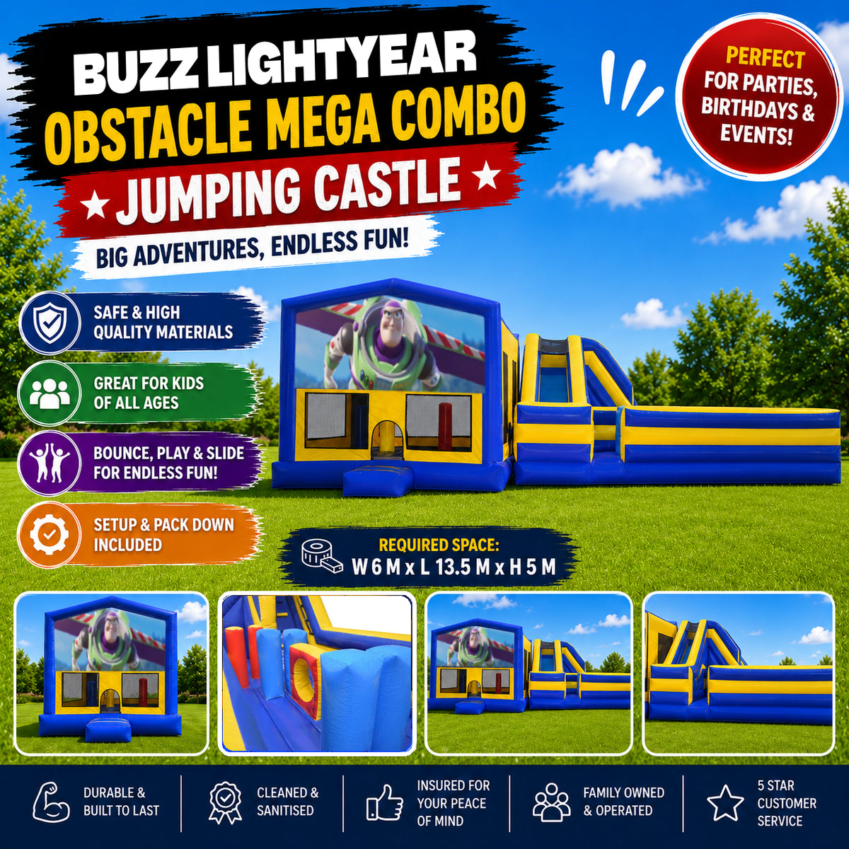 Buzz Lightyear Obstacle Mega Combo Jumping Castle