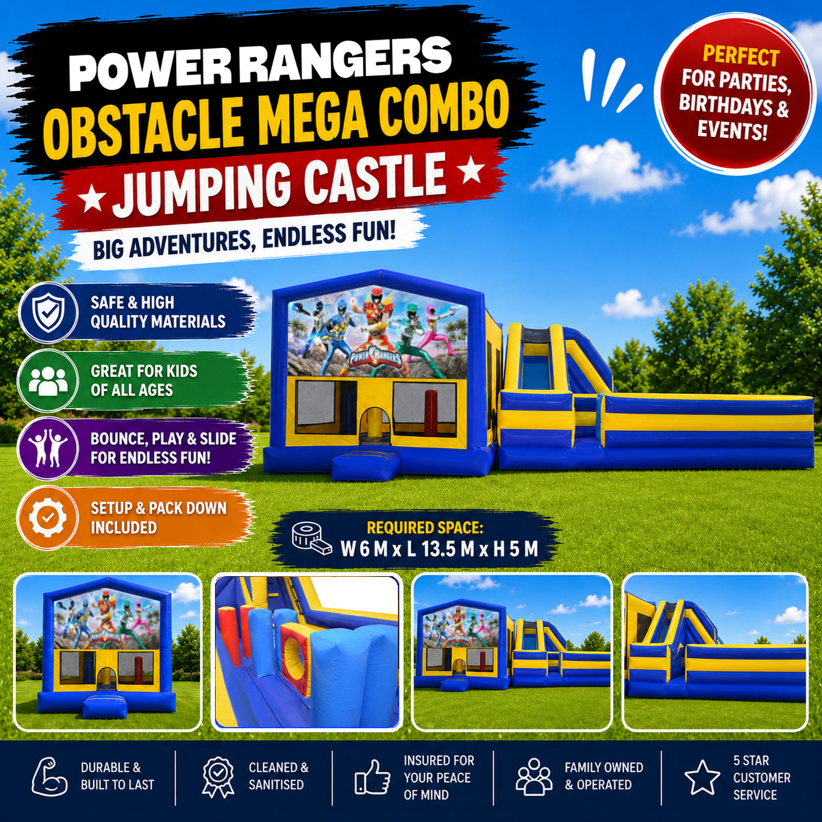 Power Rangers Obstacle Mega Combo Jumping Castle