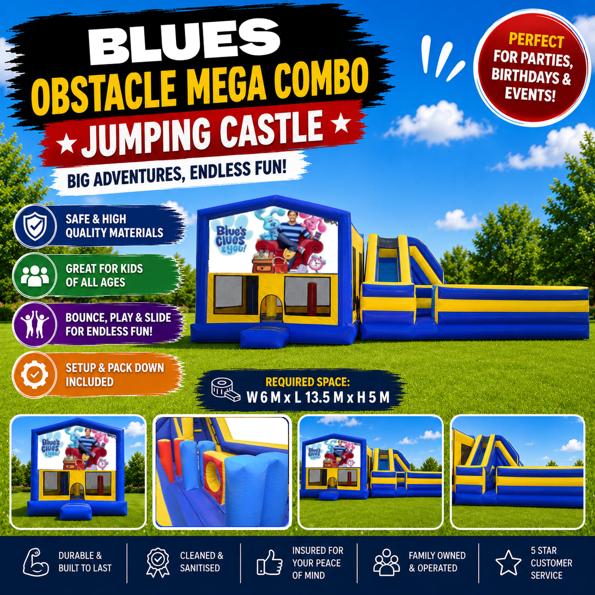 Blues Clues #2 Obstacle Mega Combo Jumping Castle