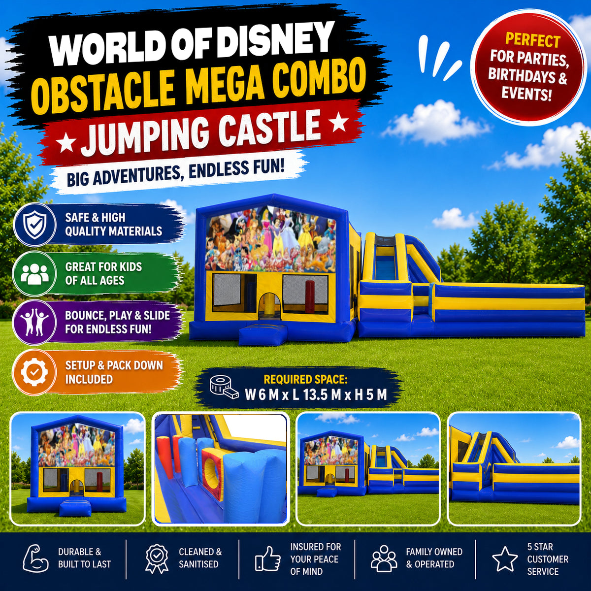 World of Disney Obstacle Mega Combo Jumping Castle