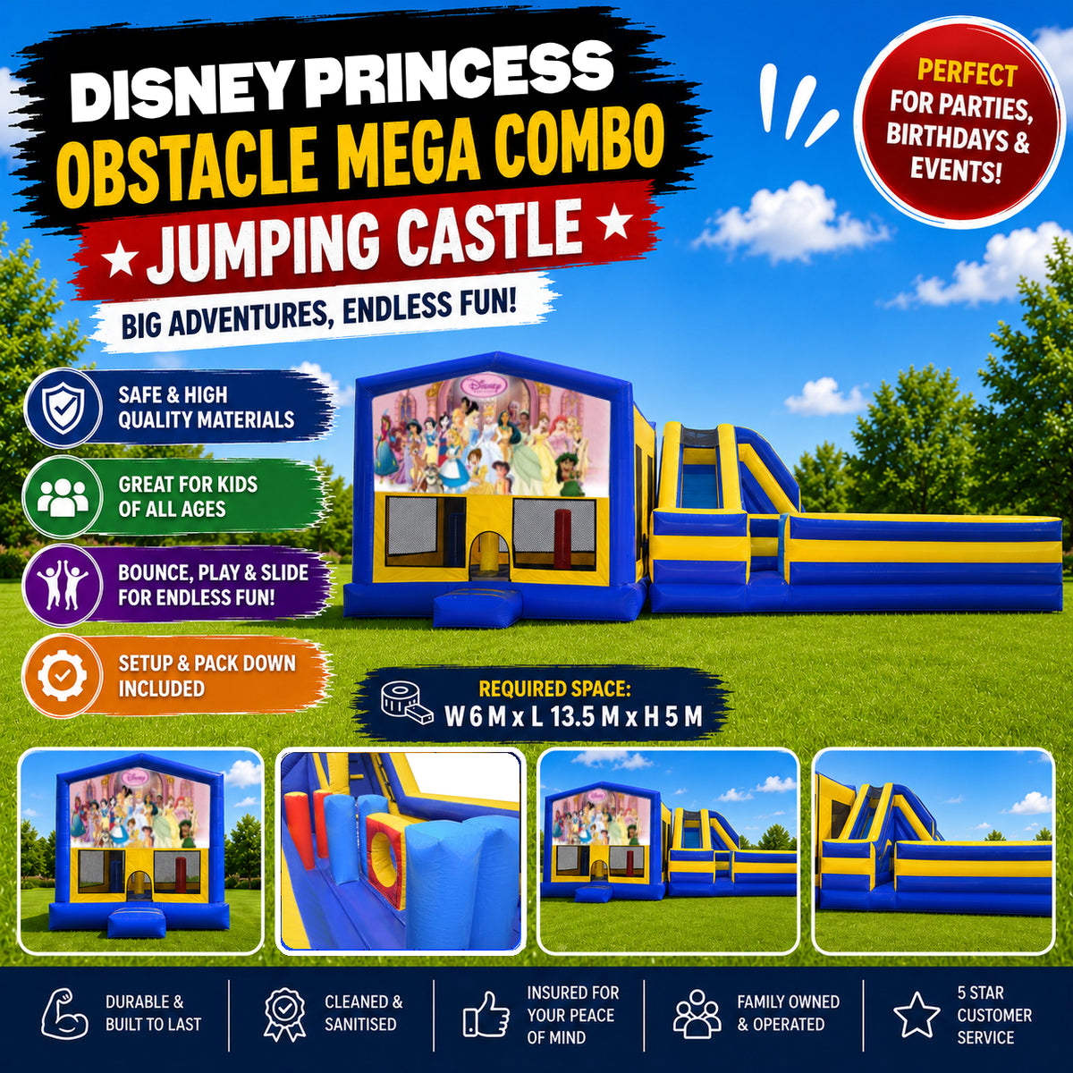 Disney Princess Obstacle Mega Combo Jumping Castle