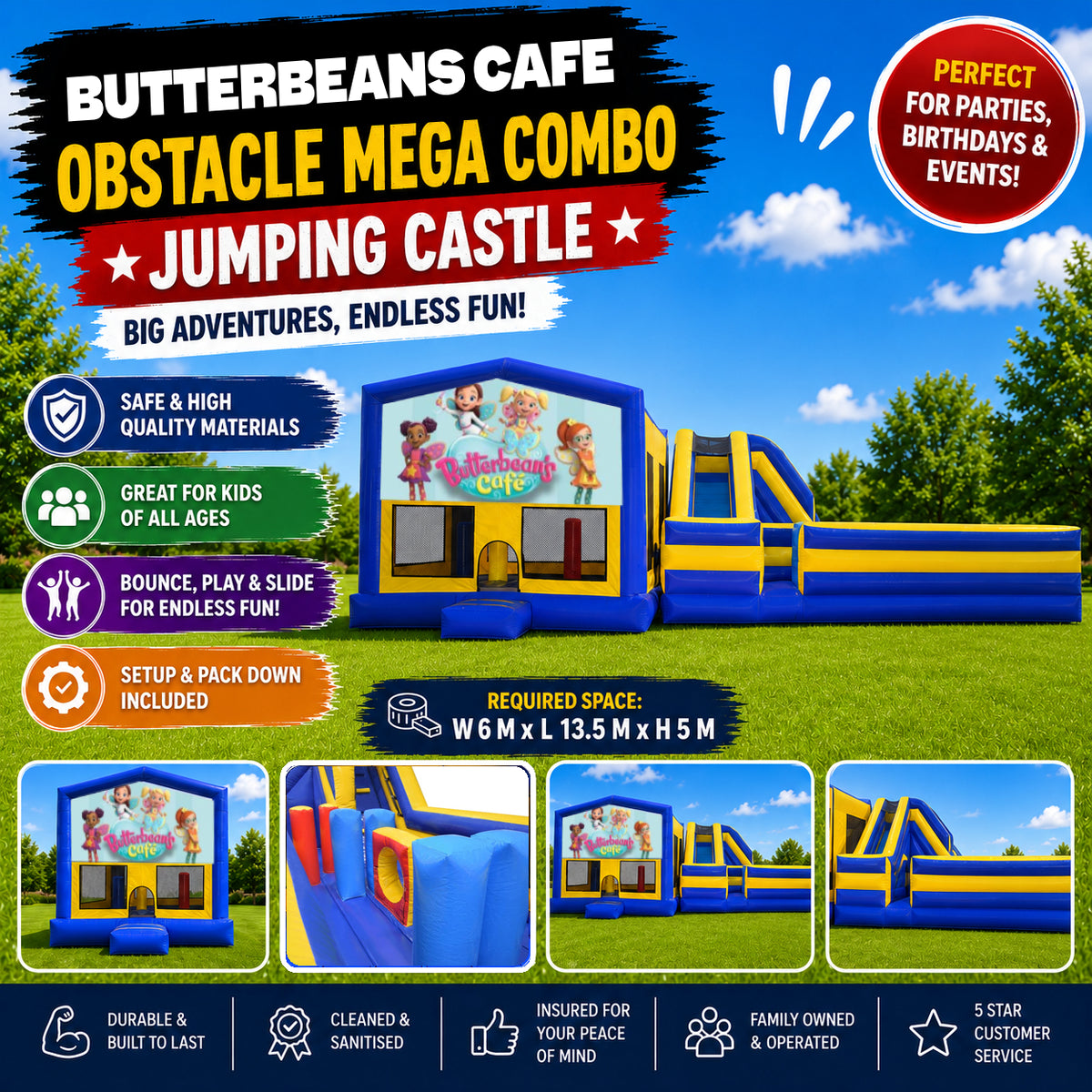Butterbeans Cafe Obstacle Mega Combo Jumping Castle
