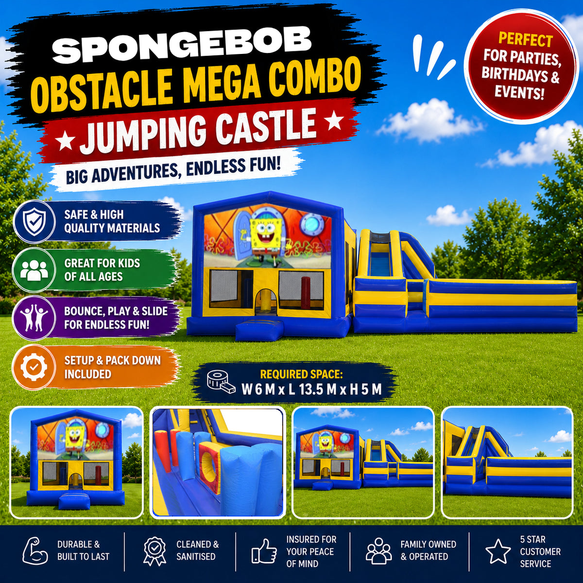 Spongebob Obstacle Mega Combo Jumping Castle