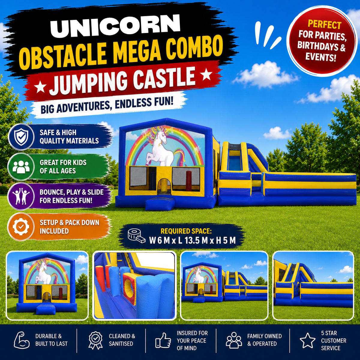 Unicorn Obstacle Mega Combo Jumping Castle