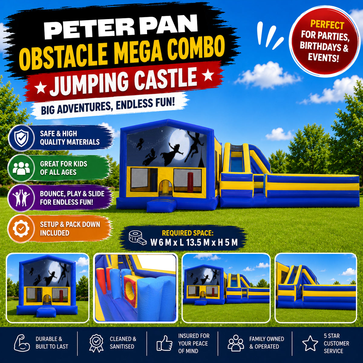 Peter Pan Obstacle Mega Combo Jumping Castle