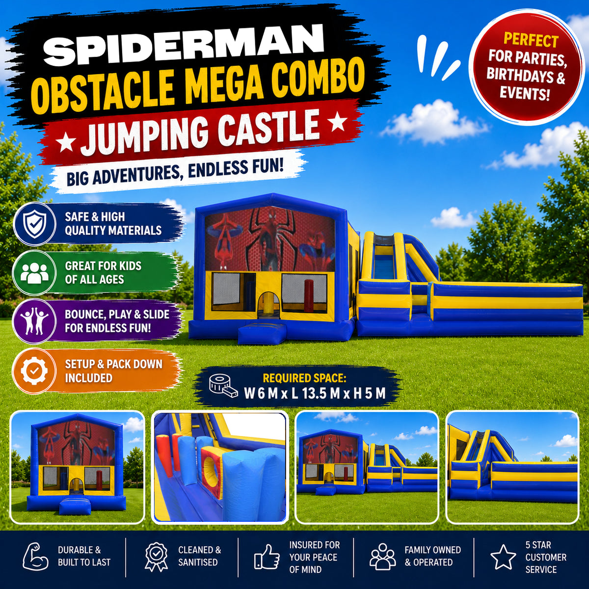 Spiderman Obstacle Mega Combo Jumping Castle