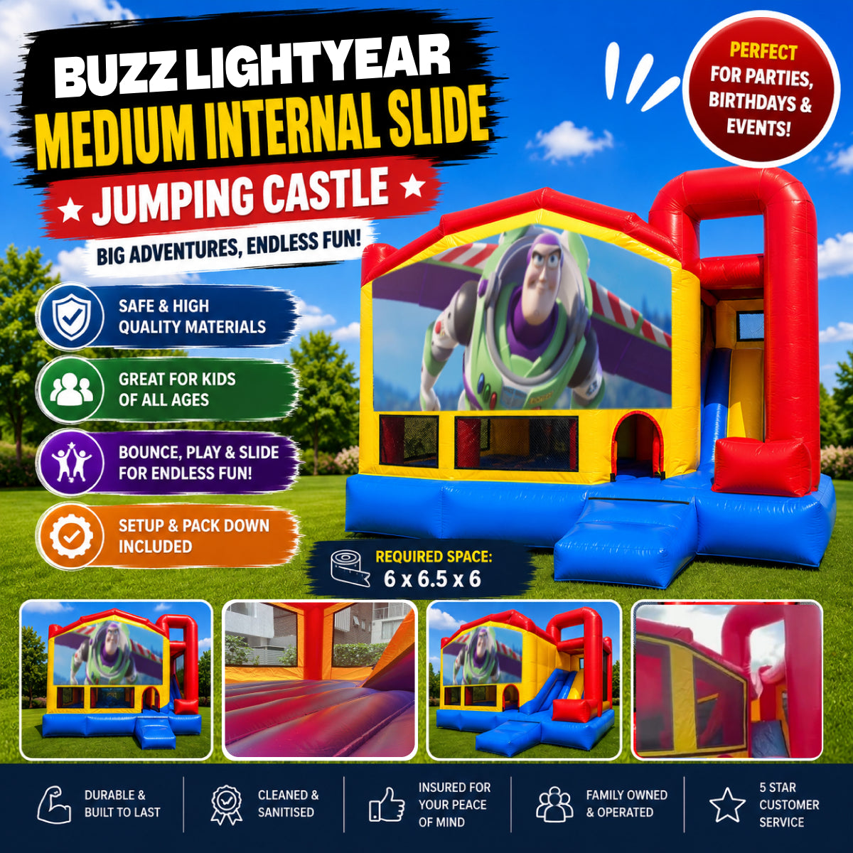 Buzz Lightyear Medium Internal Slide Jumping Castle