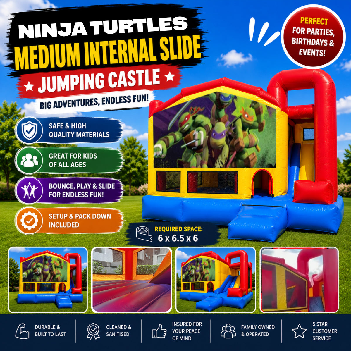 Ninja Turtles #2 Medium Internal Slide Jumping Castle