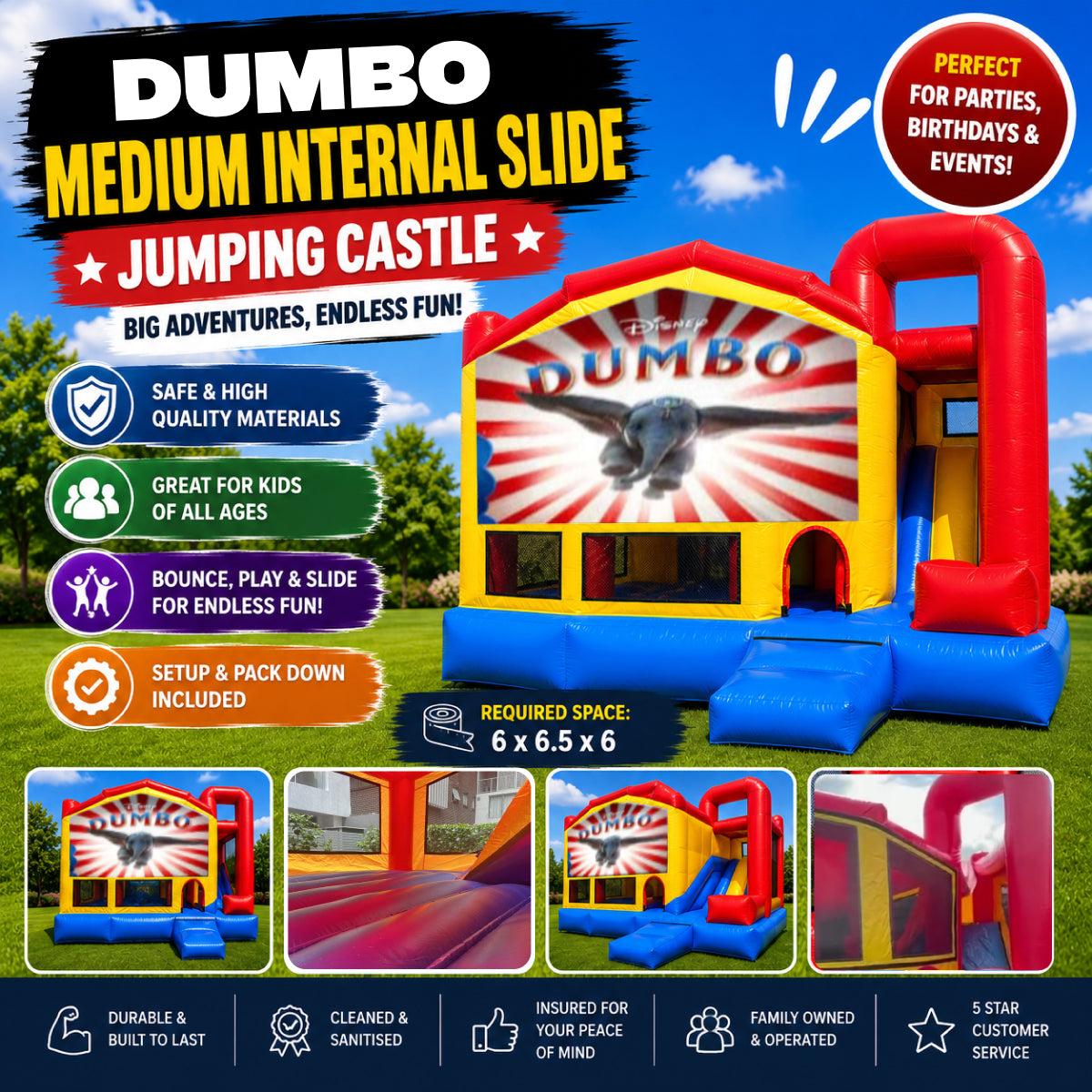 Dumbo Medium Internal Slide Jumping Castle