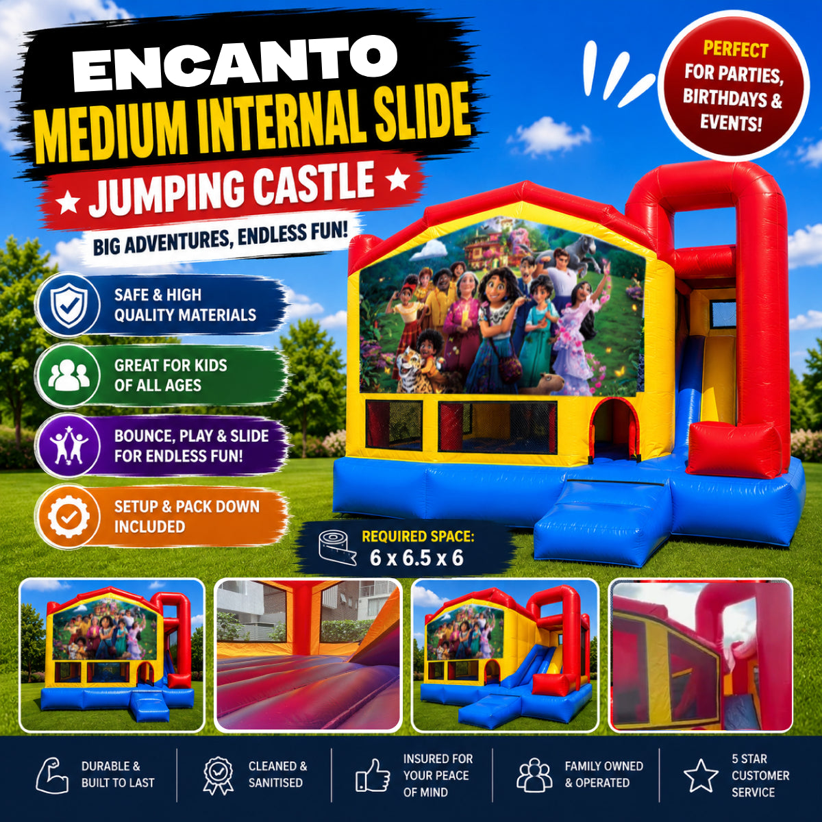 Encanto Medium Internal Slide Jumping Castle