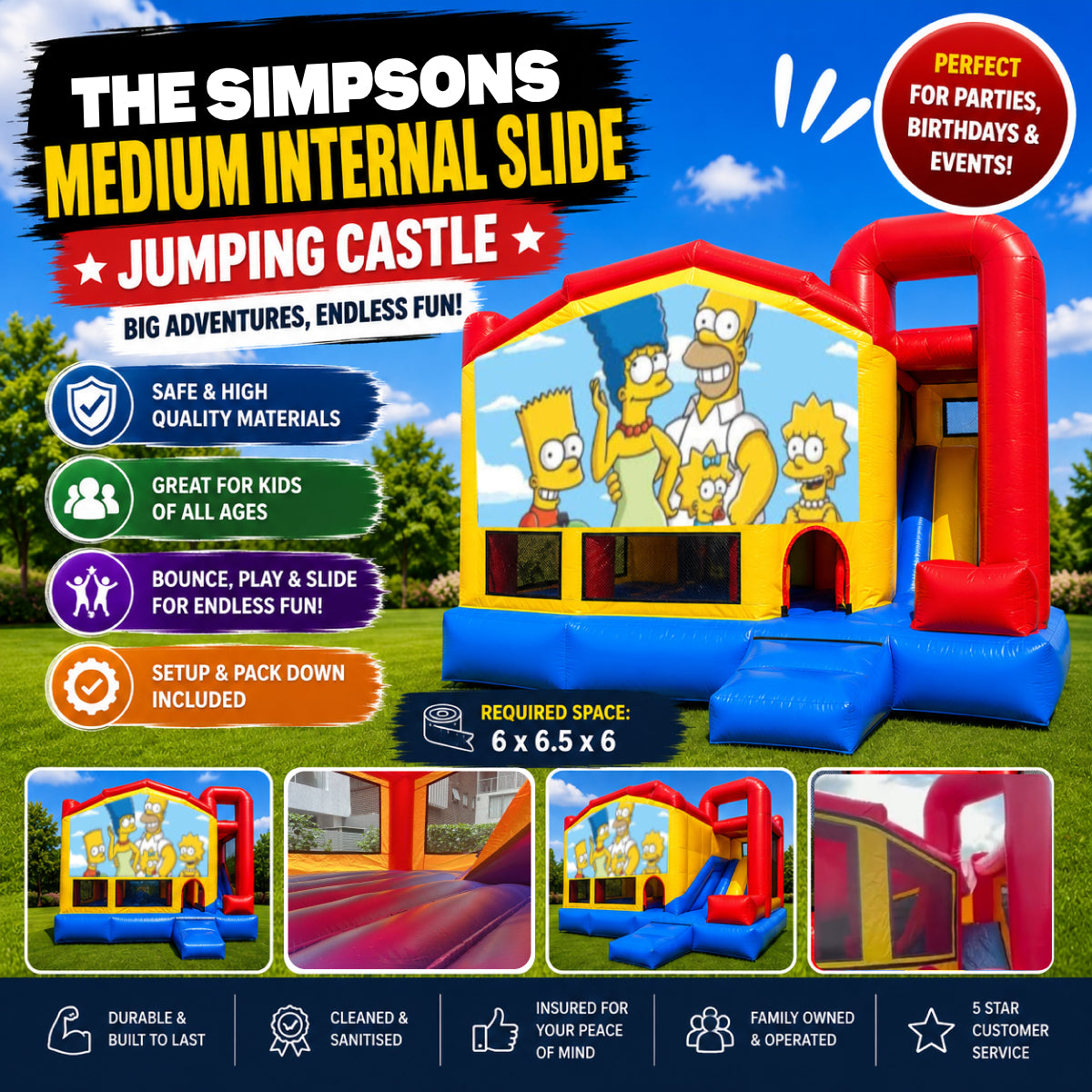 The Simpsons Medium Internal Slide Jumping Castle