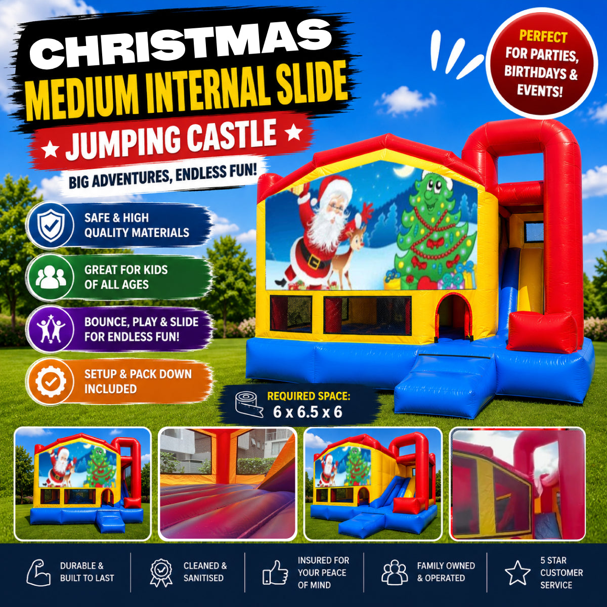 Christmas #2 Medium Internal Slide Jumping Castle