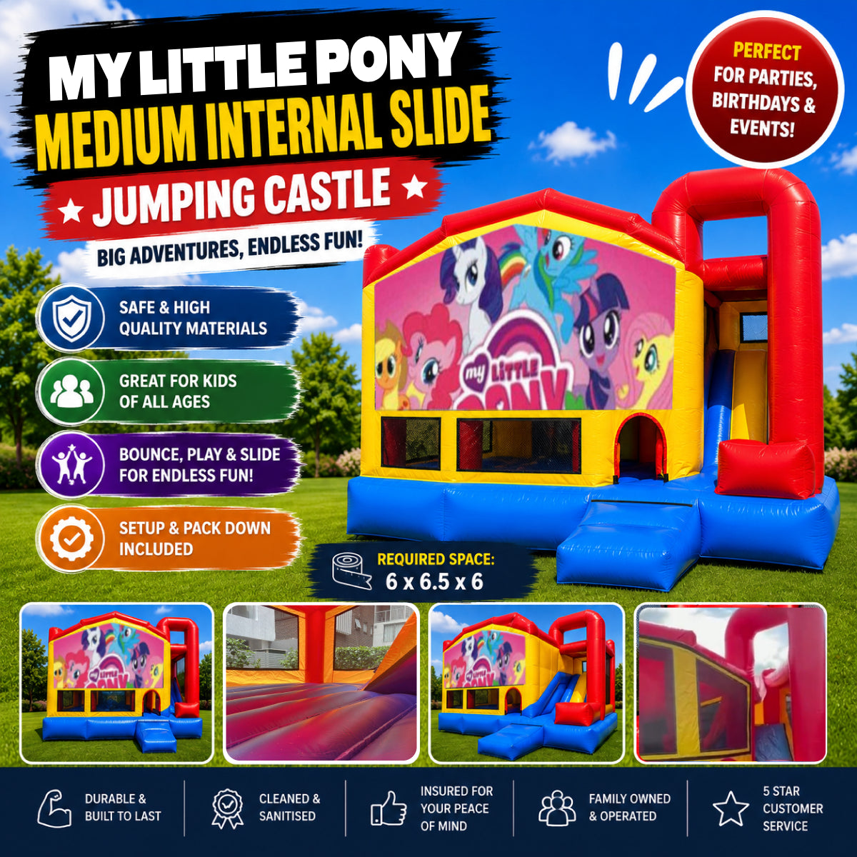 My Little Pony Medium Internal Slide Jumping Castle