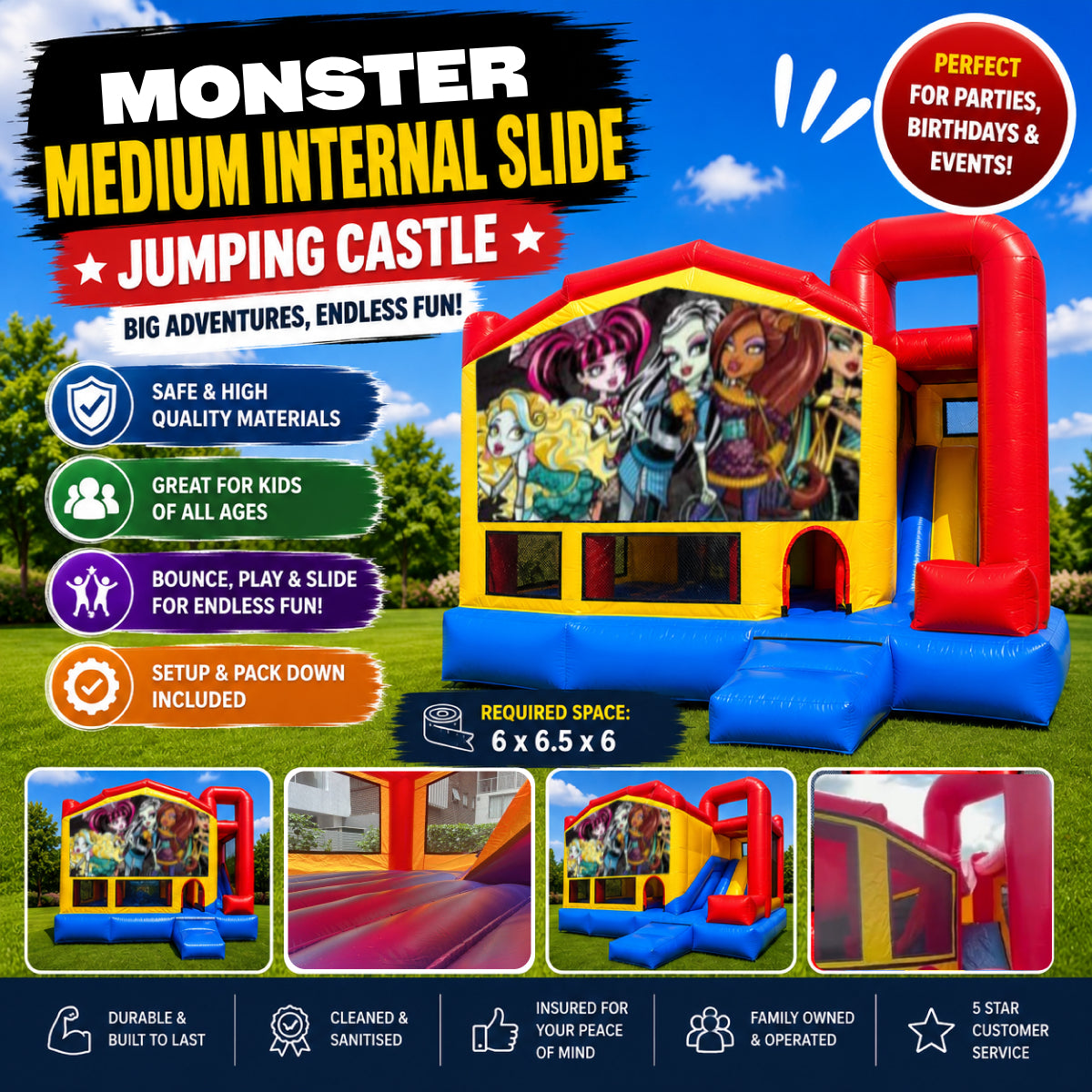 Monster High Medium Internal Slide Jumping Castle
