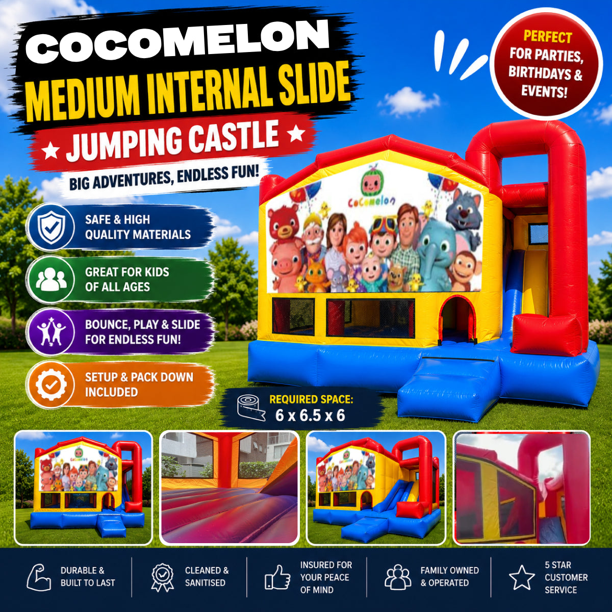 Cocomelon Medium Internal Slide Jumping Castle