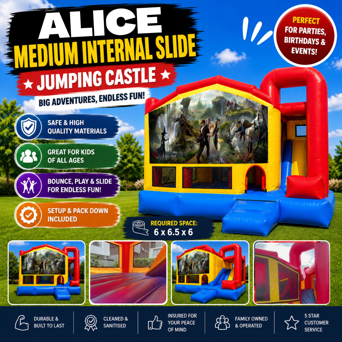 Alice in Wonderland #2 Medium Internal Slide Jumping Castle
