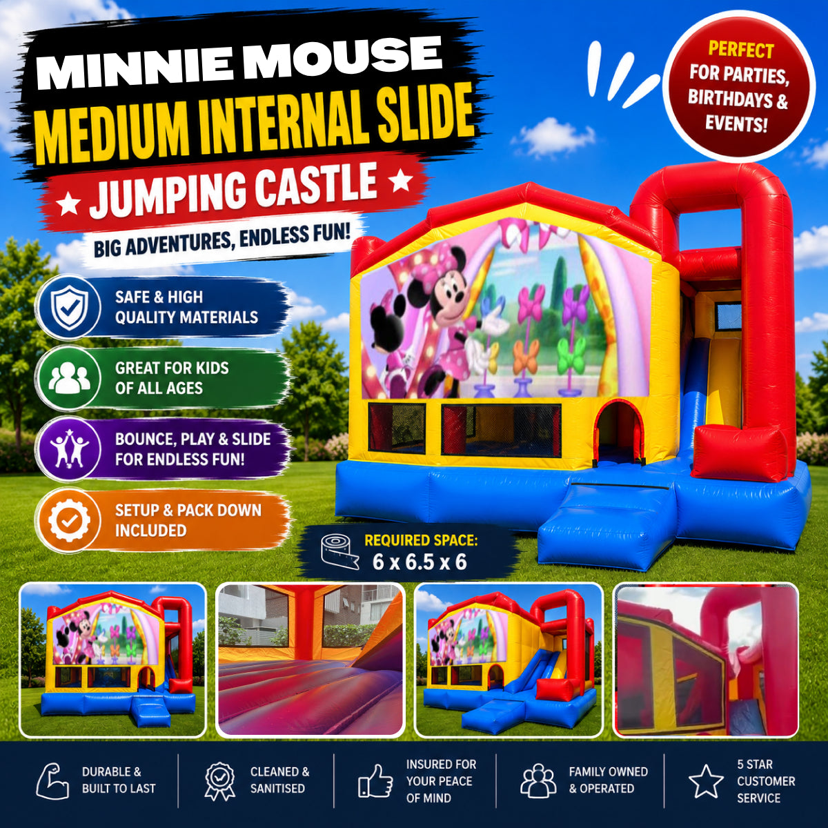 Minnie Mouse Medium Internal Slide Jumping Castle