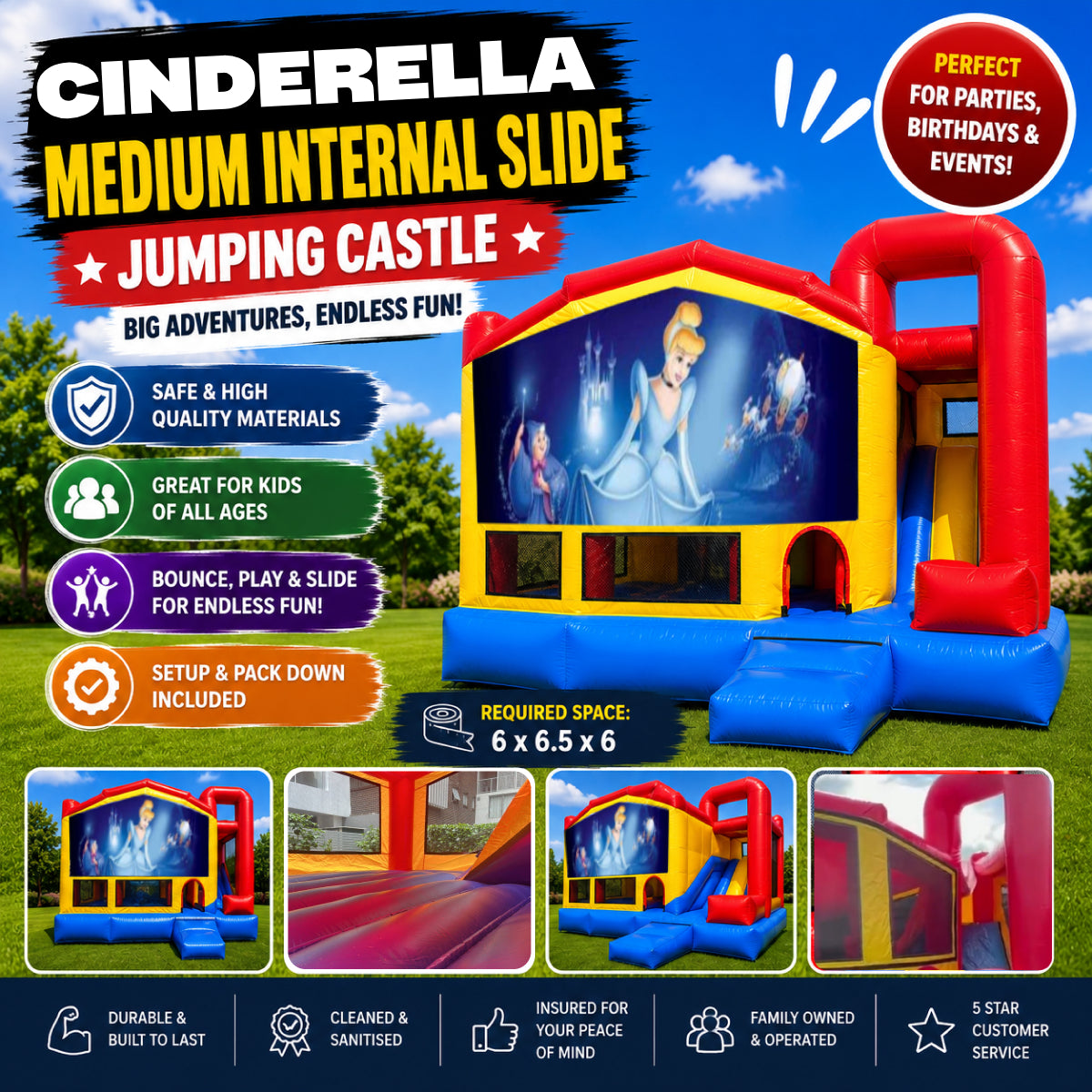 Cinderella Medium Internal Slide Jumping Castle