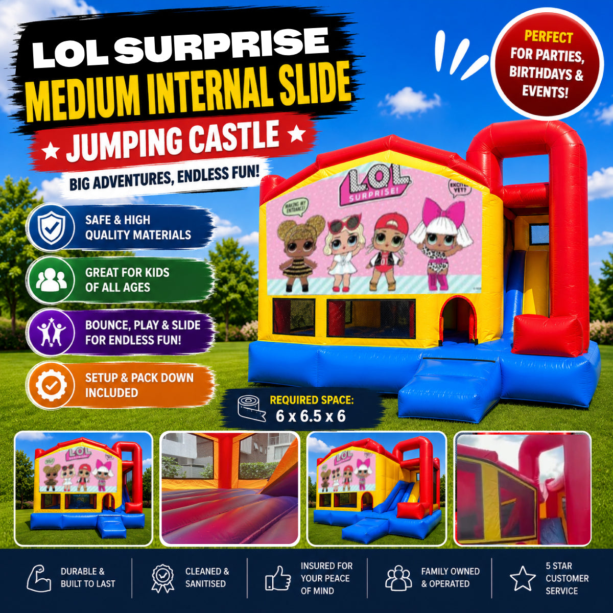 LOL Surprise Medium Internal Slide Jumping Castle
