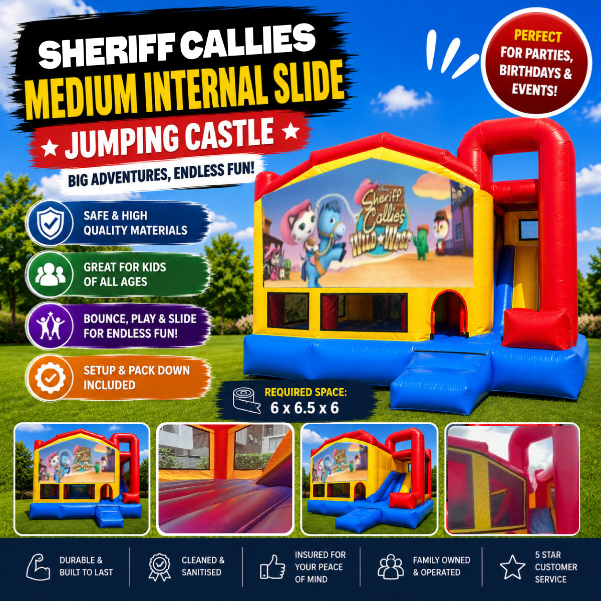 Sheriff Callies Medium Internal Slide Jumping Castle