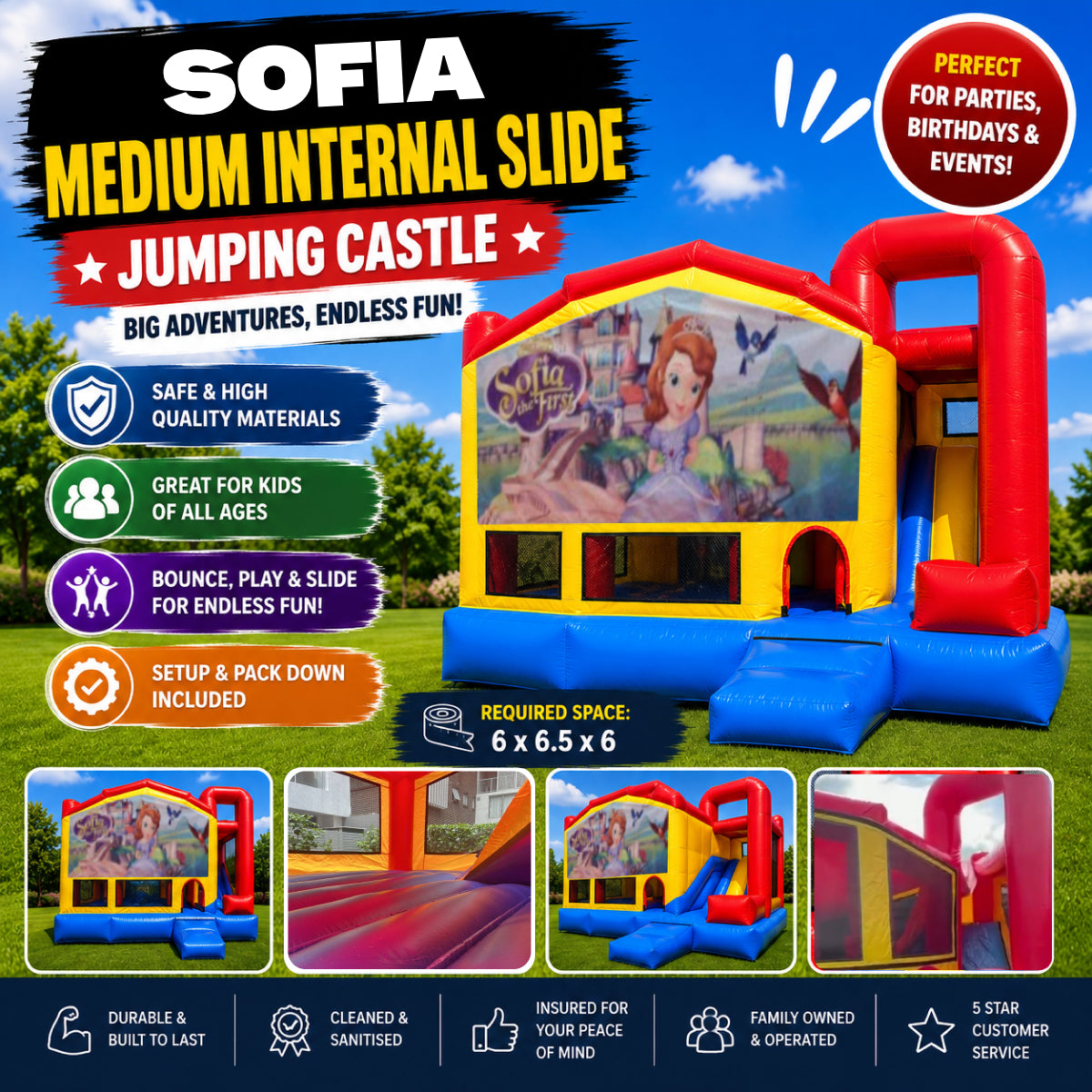 Sofia The First Medium Internal Slide Jumping Castle