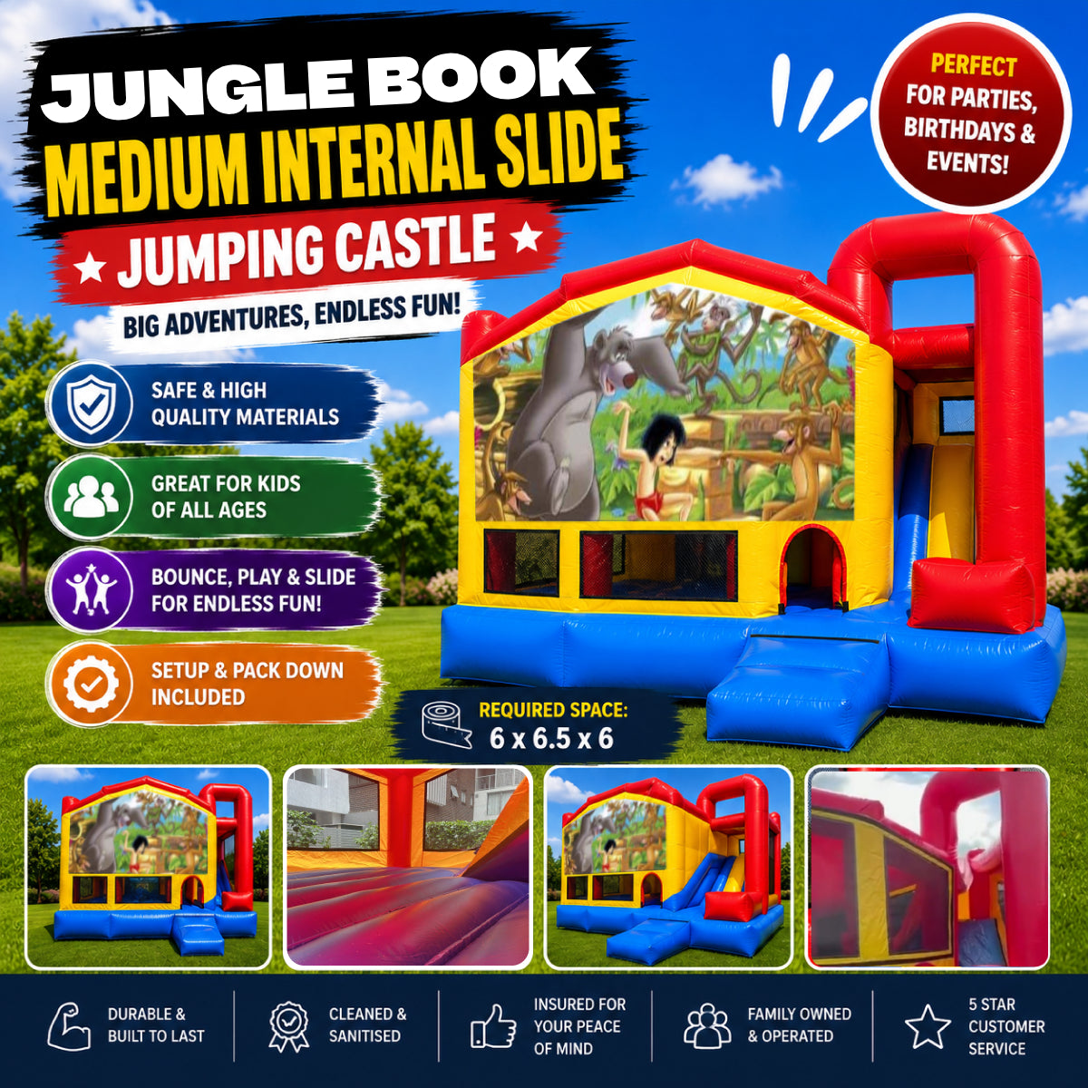 Jungle Book  Medium Internal Slide Jumping Castle