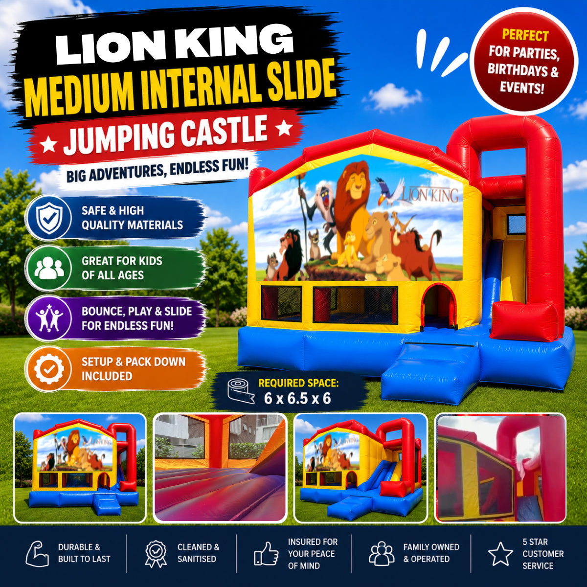 Lion King Medium Internal Slide Jumping Castle