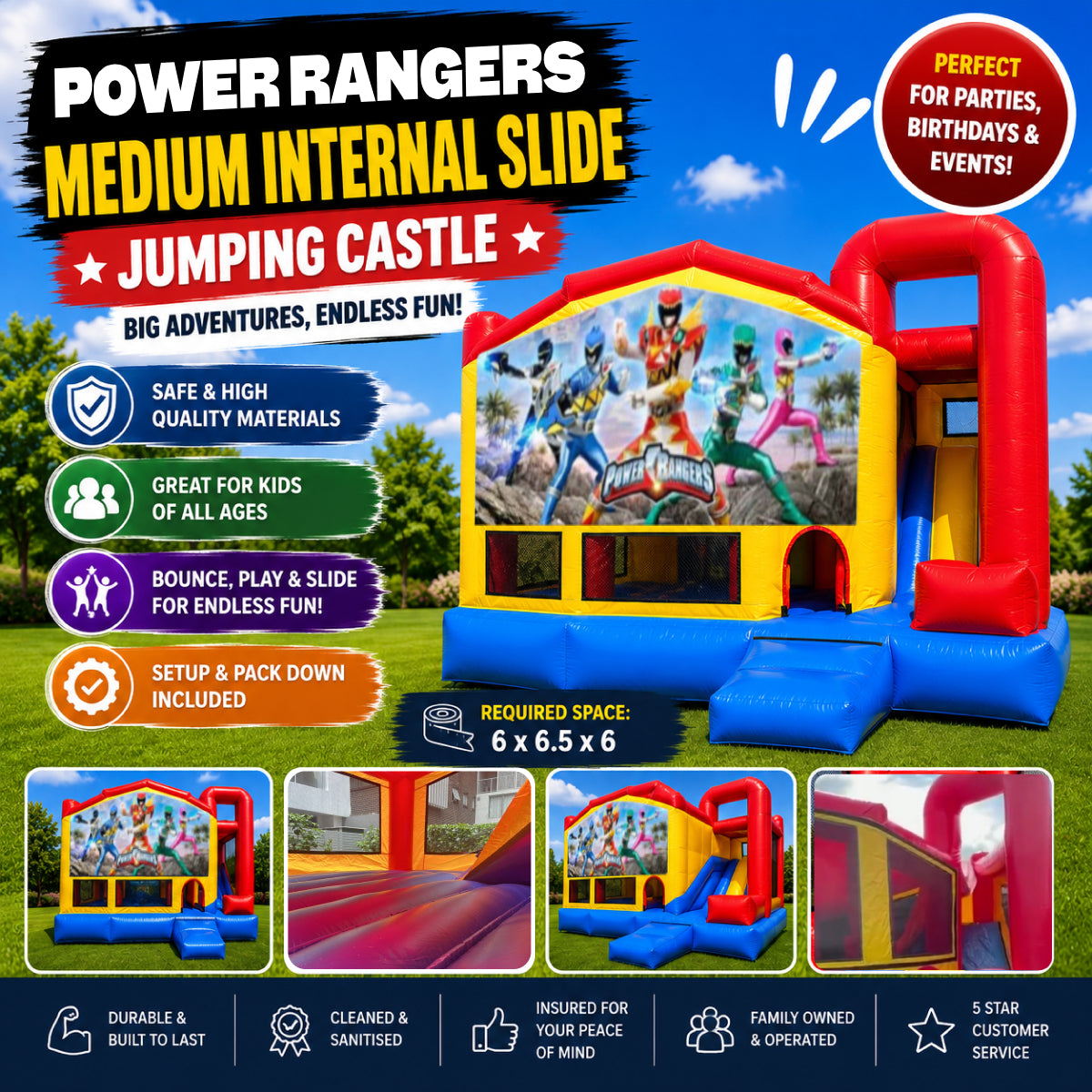 Power Rangers Medium Internal Slide Jumping Castle