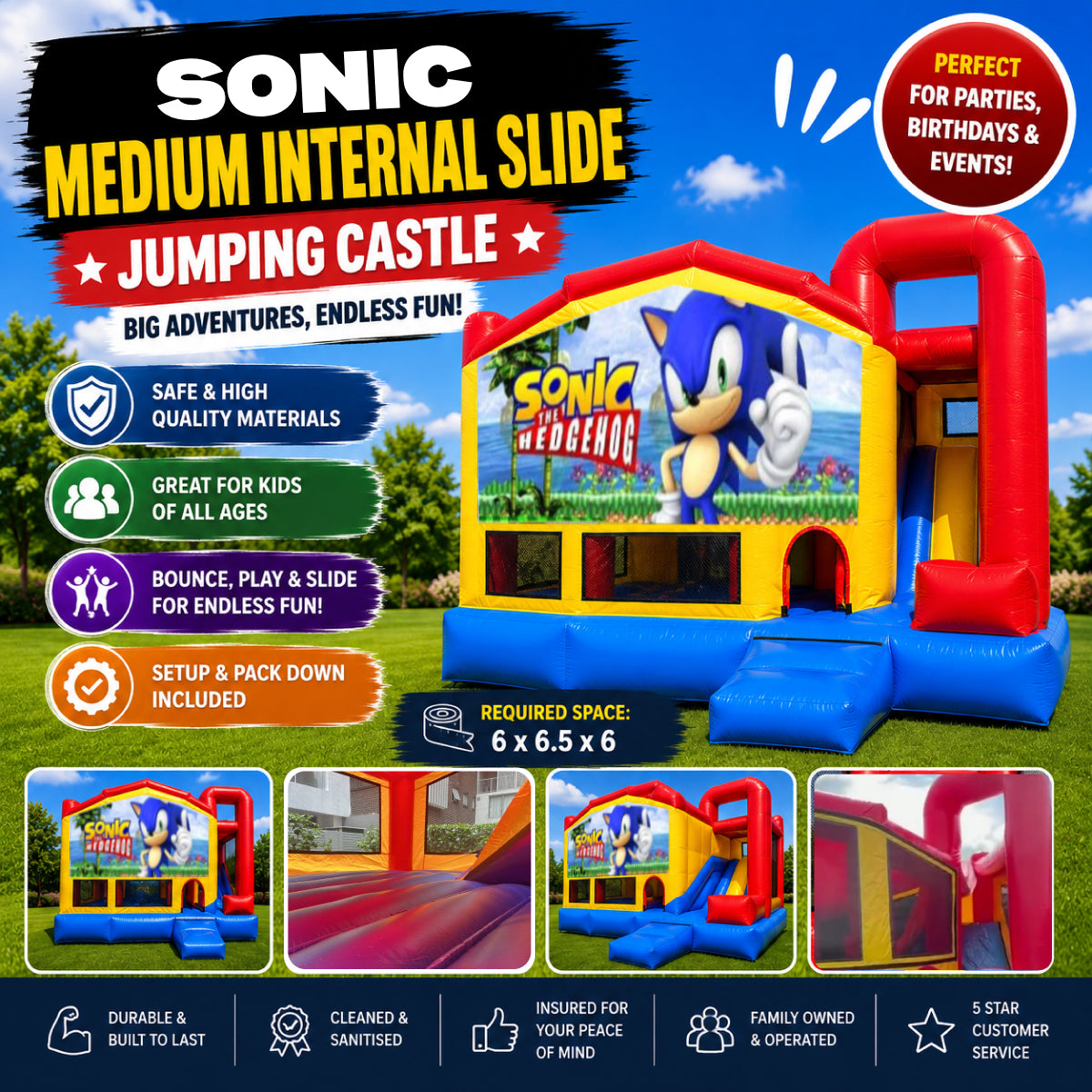 Sonic Medium Internal Slide Jumping Castle