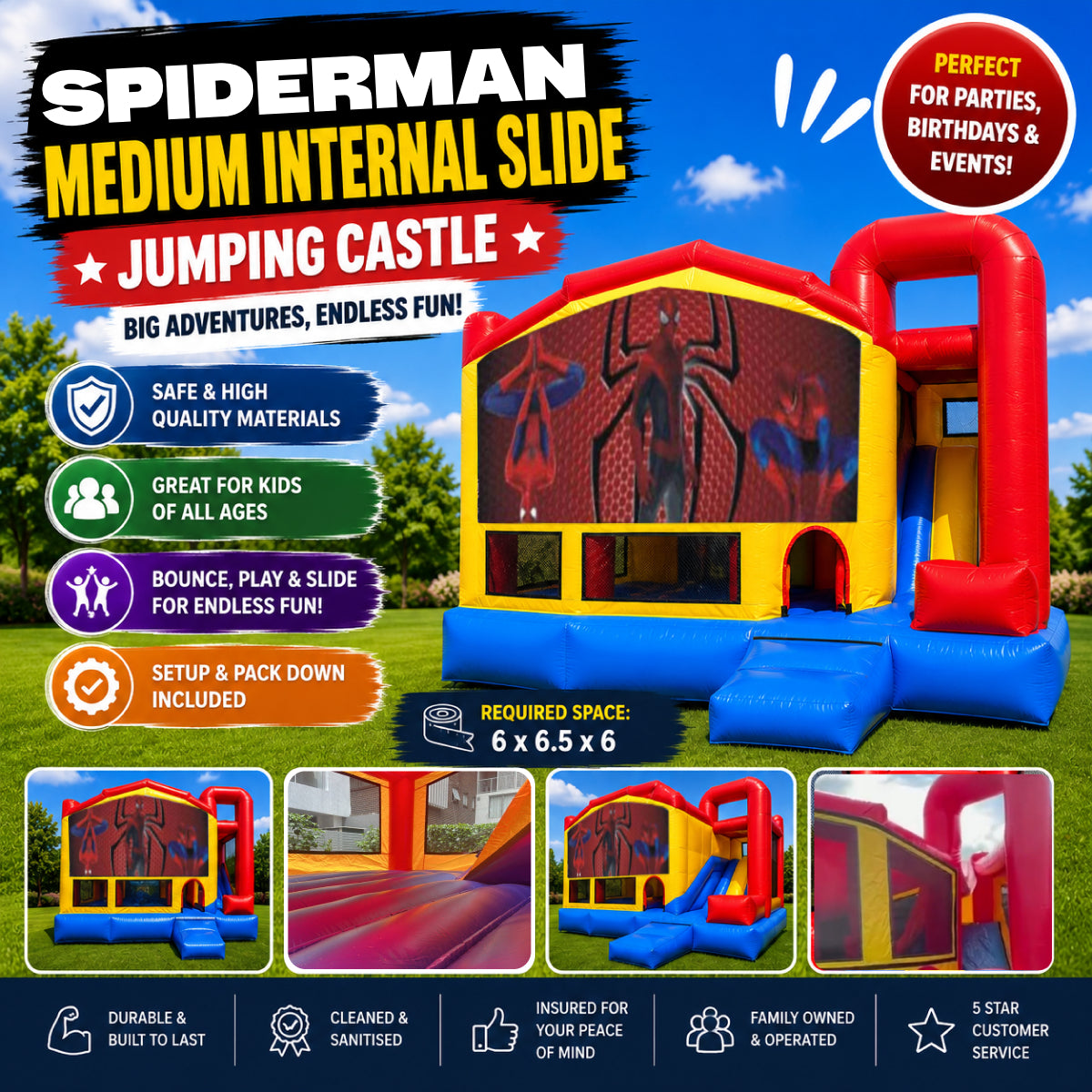 Spiderman Medium Internal Slide Jumping Castle