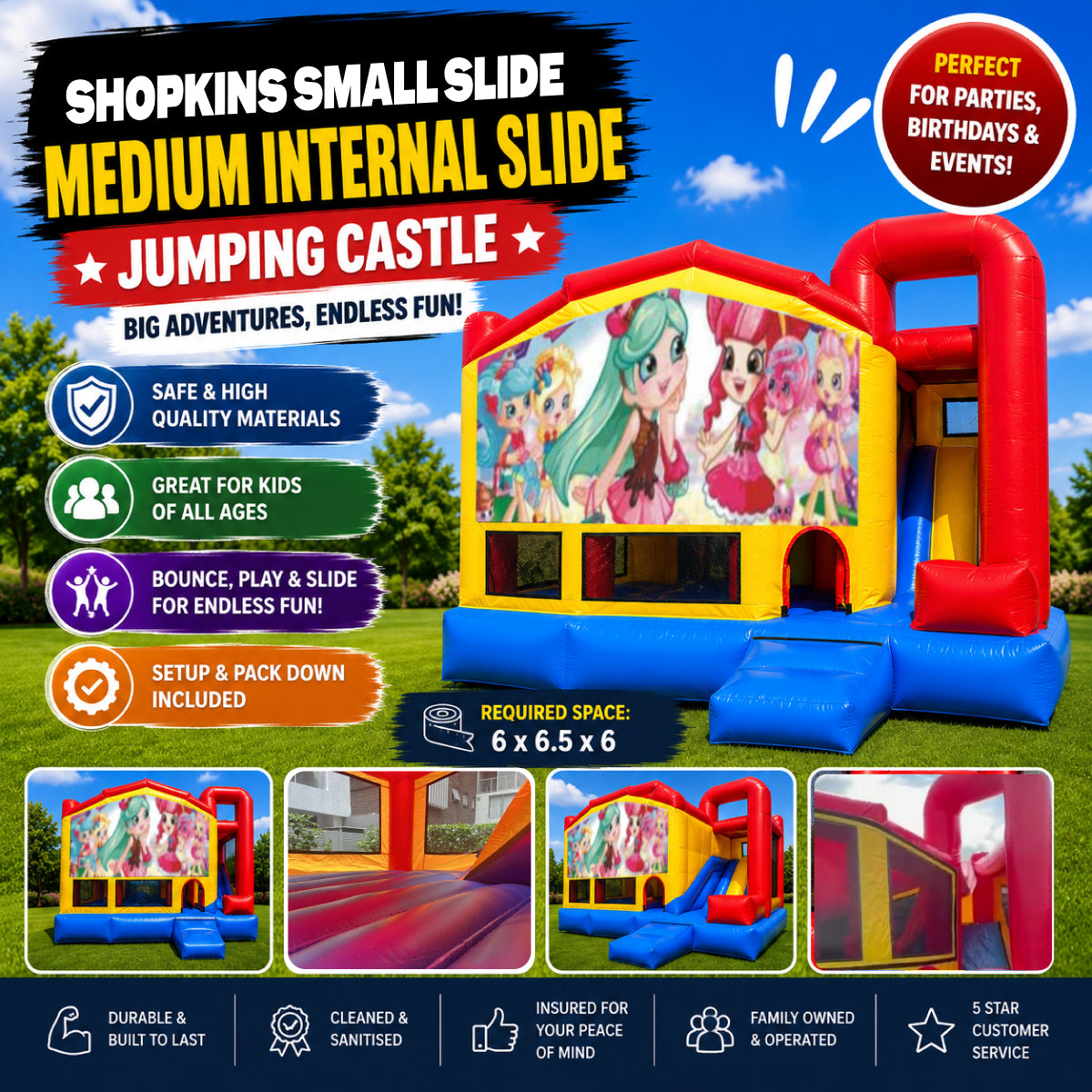 Shopkins Medium Internal Slide Jumping Castle
