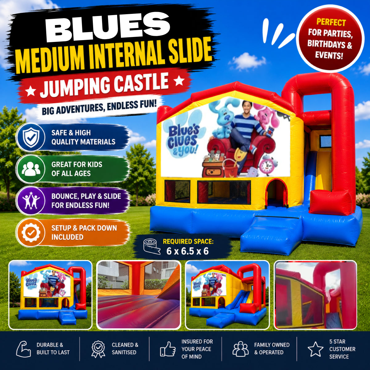 Blues Clues #2 Medium Internal Slide Jumping Castle