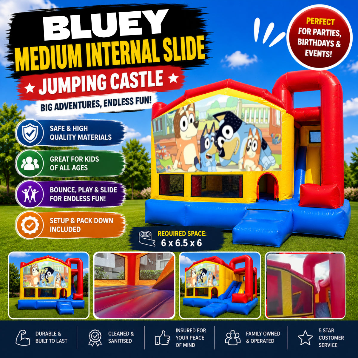 Bluey Medium Internal Slide Jumping Castle