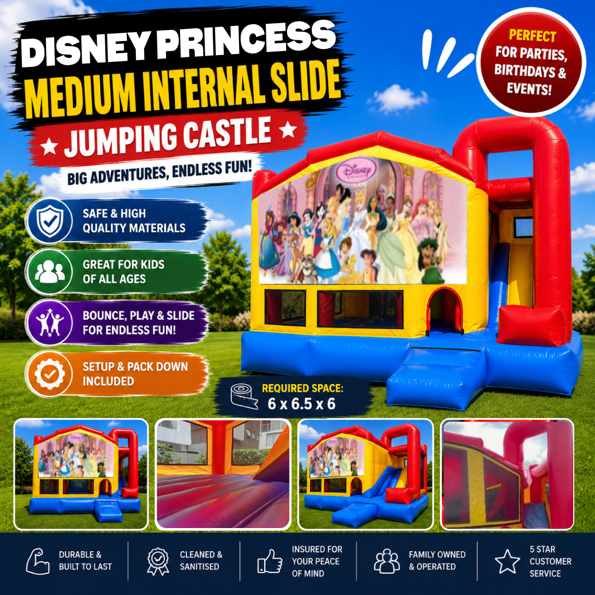 Disney Princess Medium Internal Slide Jumping Castle