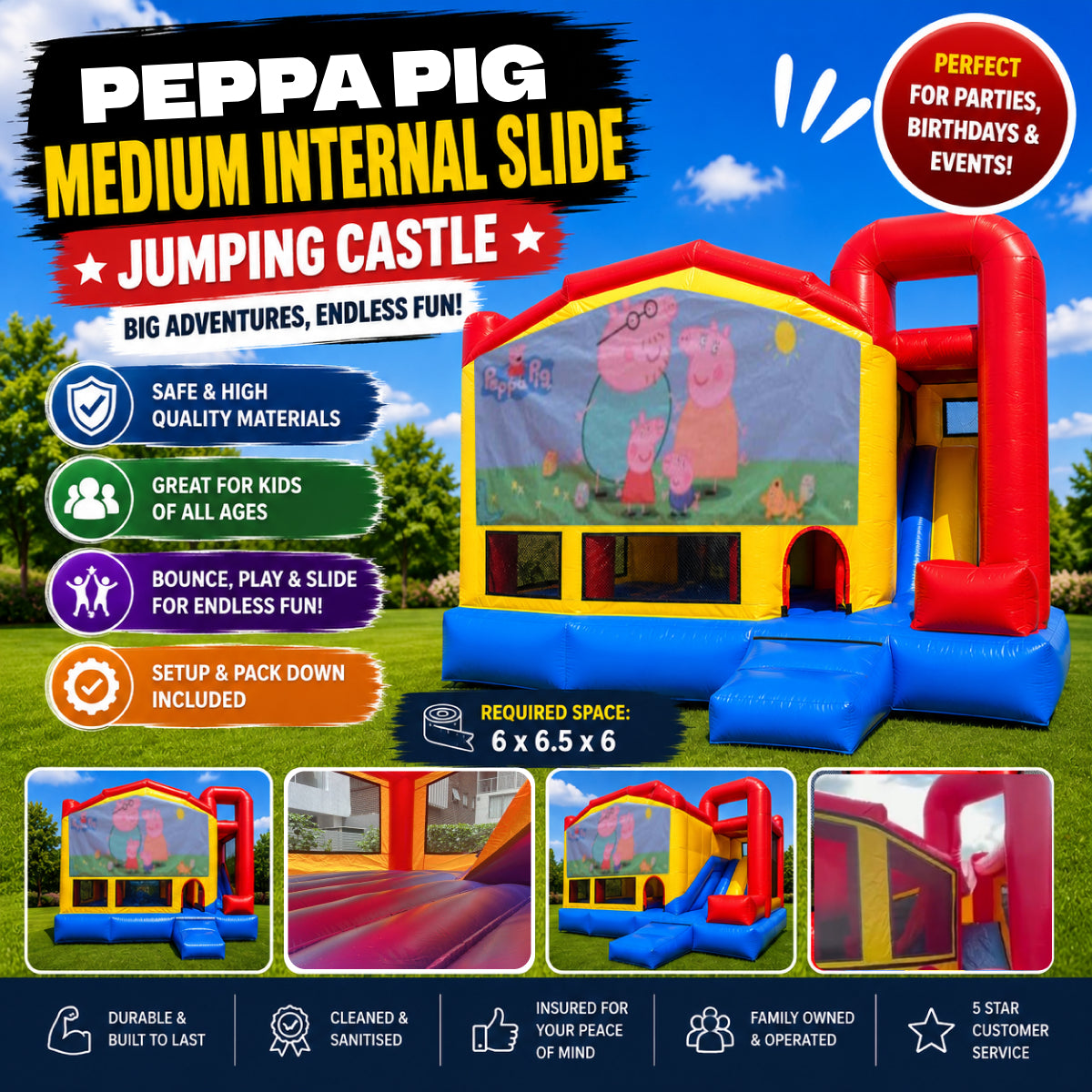 Peppa Pig Medium Internal Slide Jumping Castle