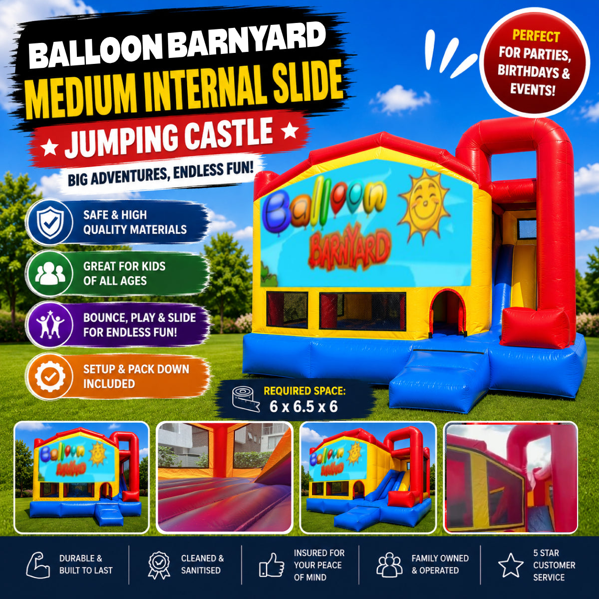 Balloon Barnyard Medium Internal Slide Jumping Castle
