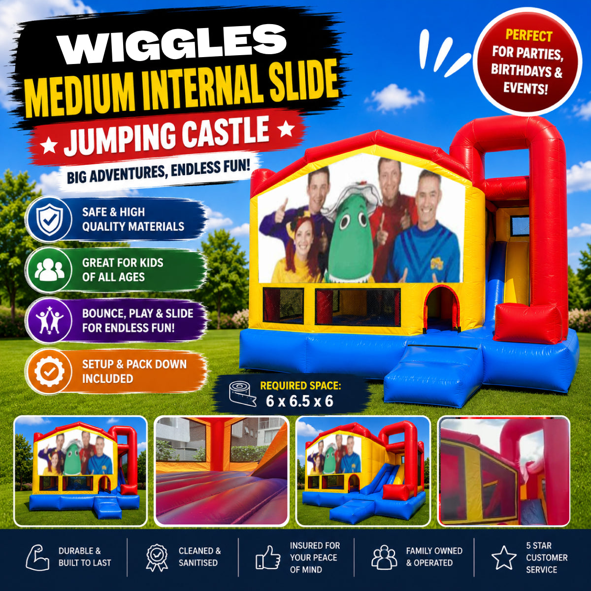 Wiggles Medium Internal Slide Jumping Castle