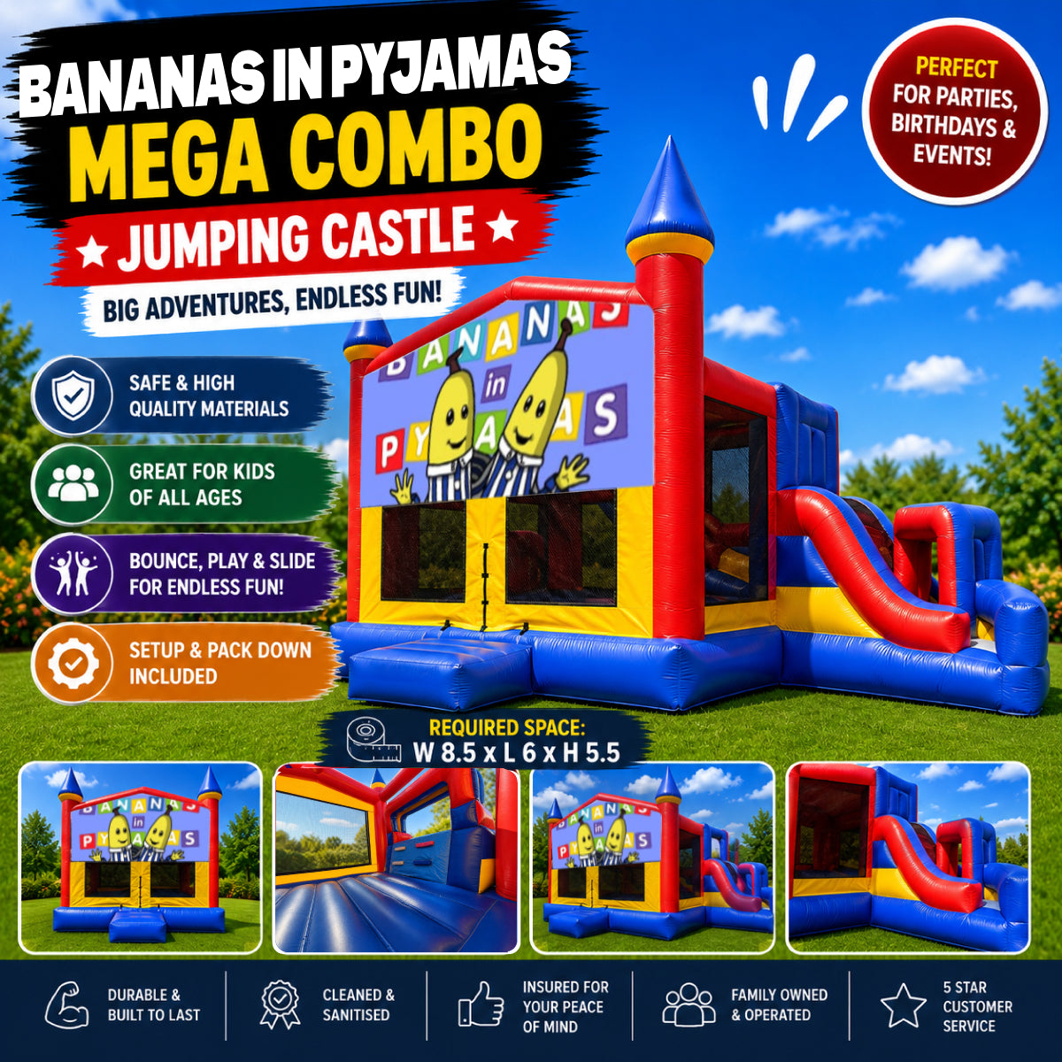 Bananas in Pyjamas Mega Combo Jumping Castle
