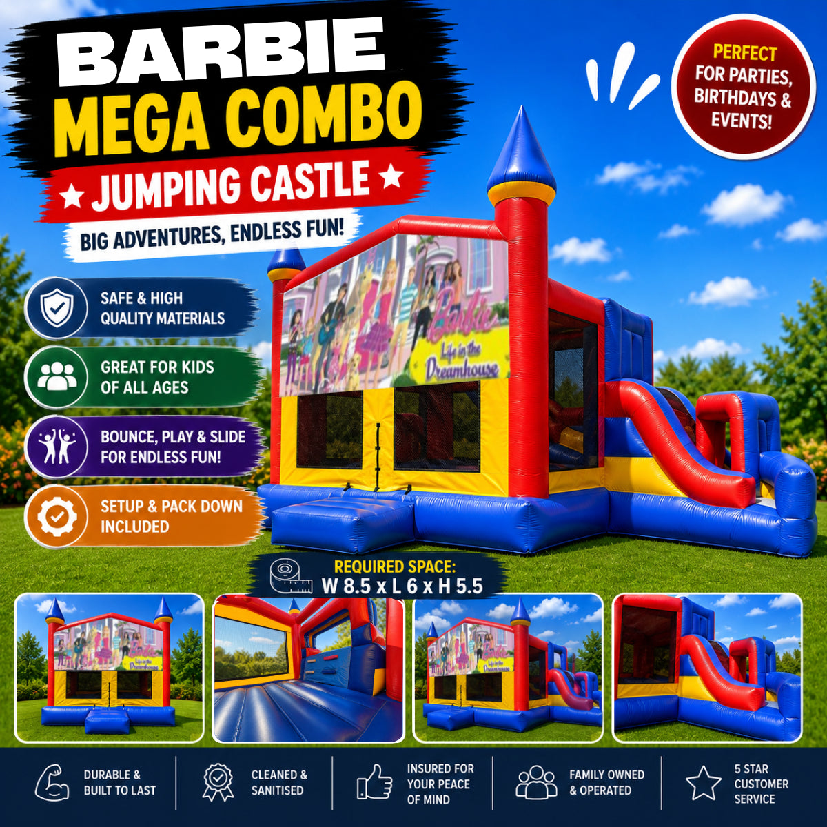Barbie Mega Combo Jumping Castle