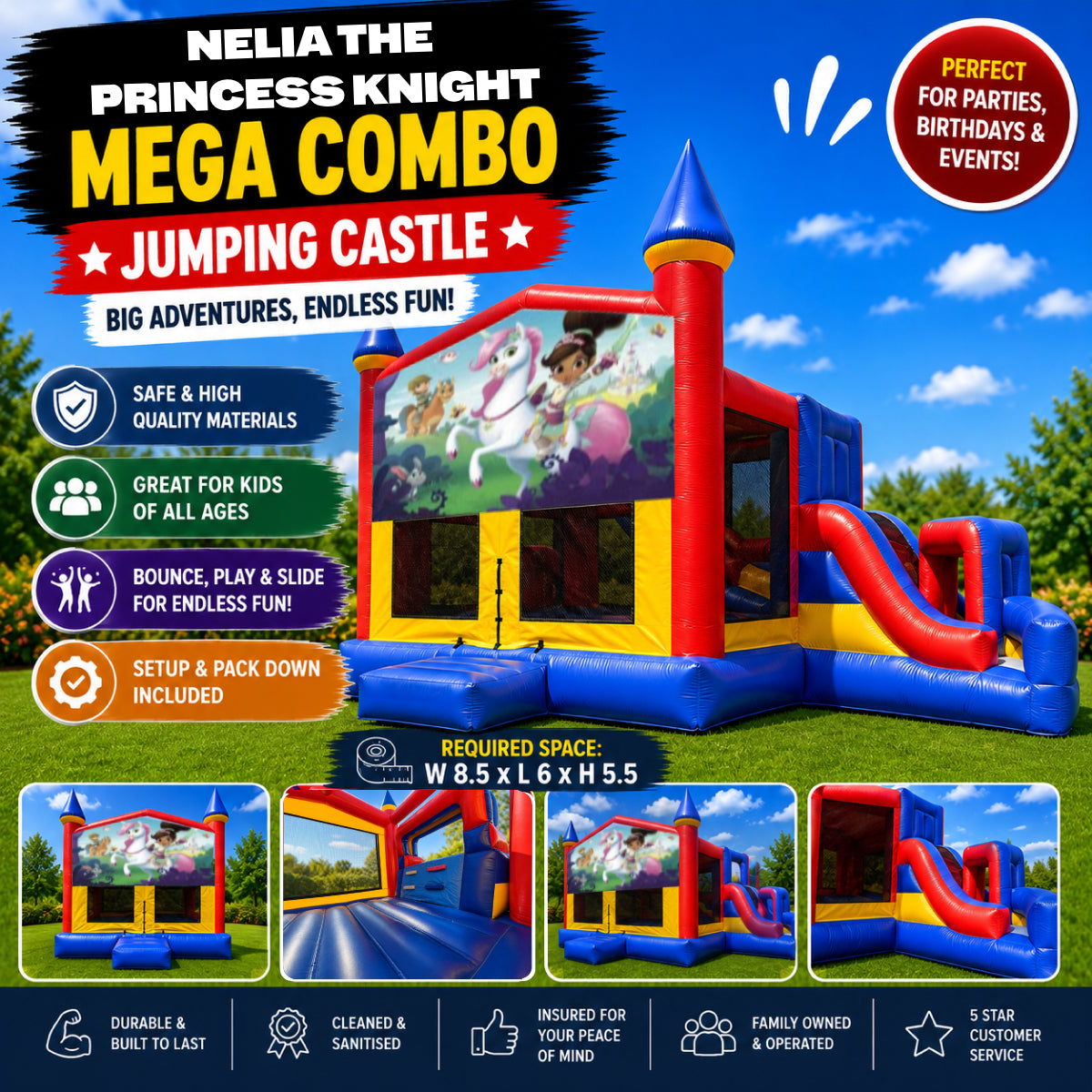 Nelia The Princess Knight Mega Combo Jumping Castle