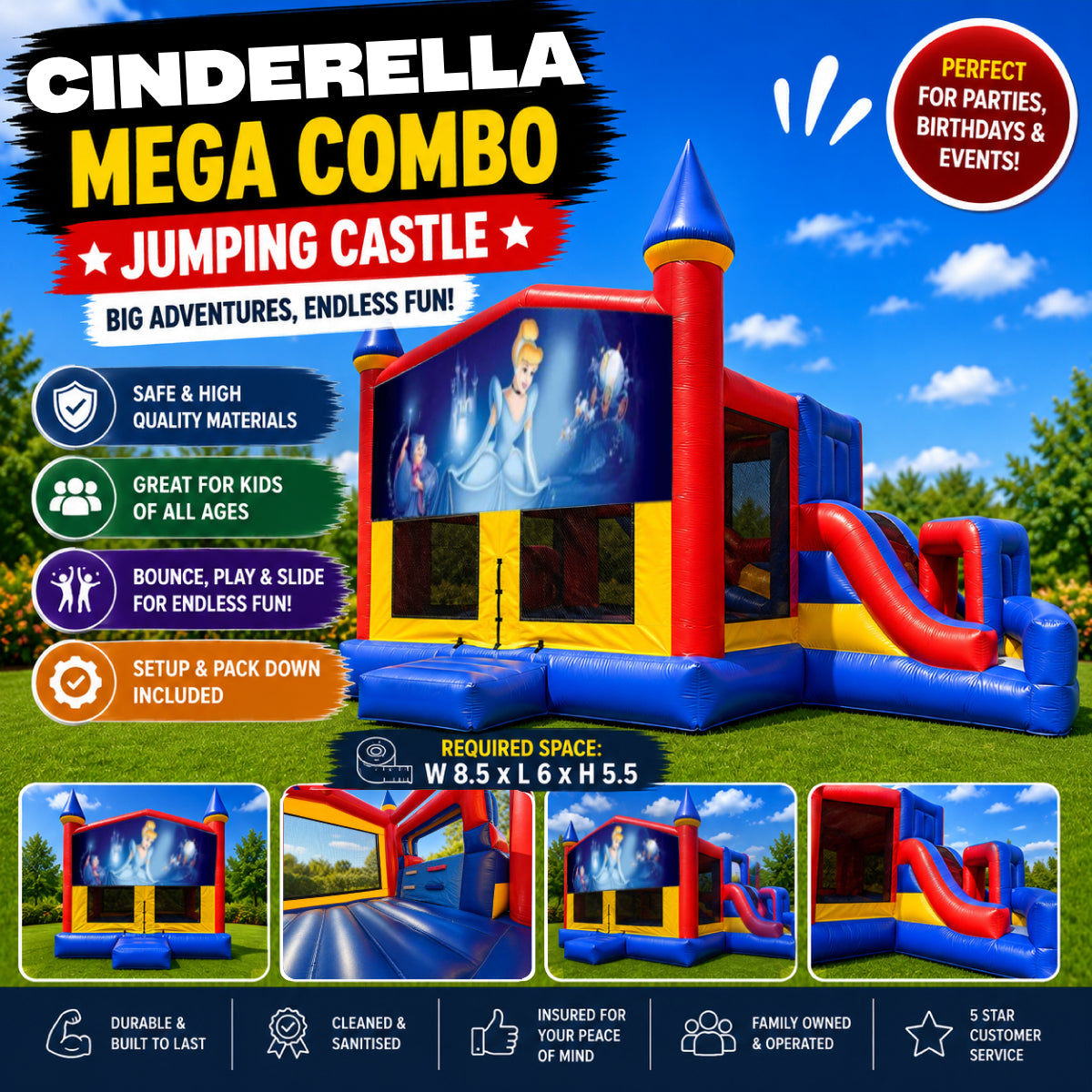 Cinderella  Mega Combo Jumping Castle