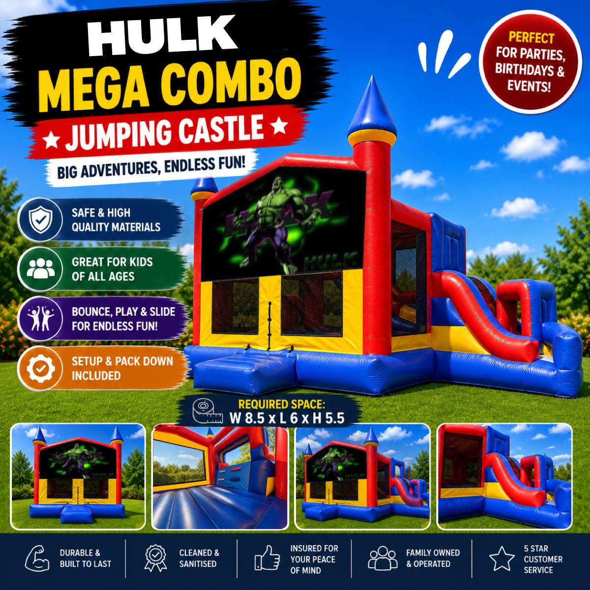 Hulk Mega Combo Jumping Castle